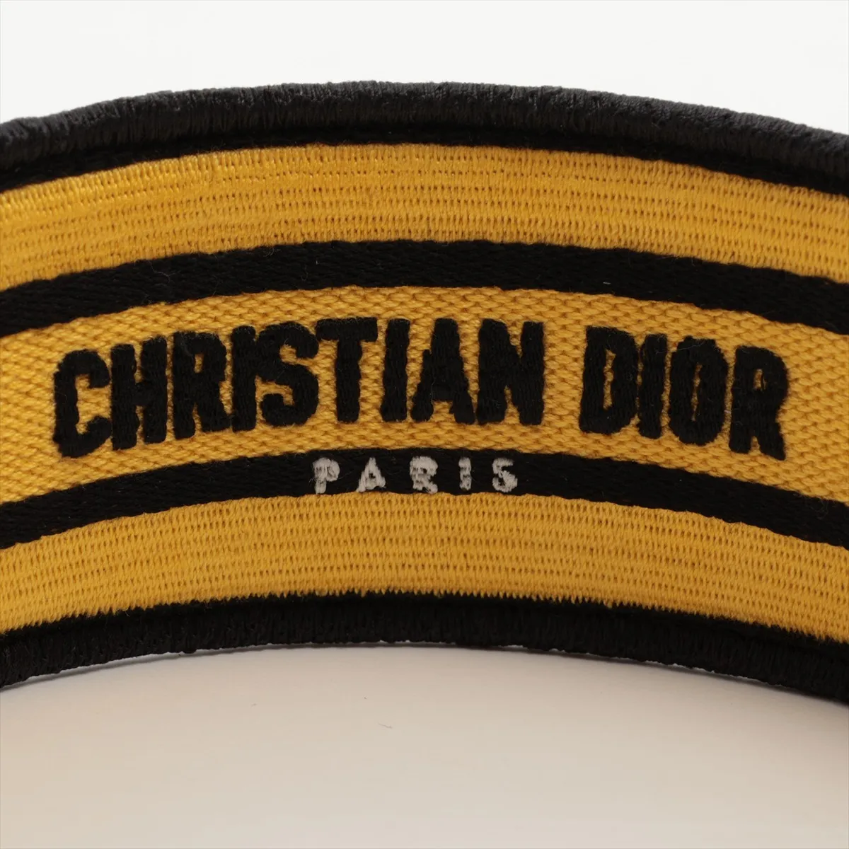 check headband fabric black x yellow thread fluffing — view 3