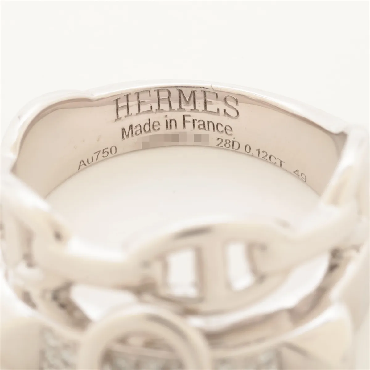 Alsimi Diamond Ring, 750 (WG), 7.6g, D0.12, Size 49, Item No. 13G0710. Hallmark is damaged; — view 3