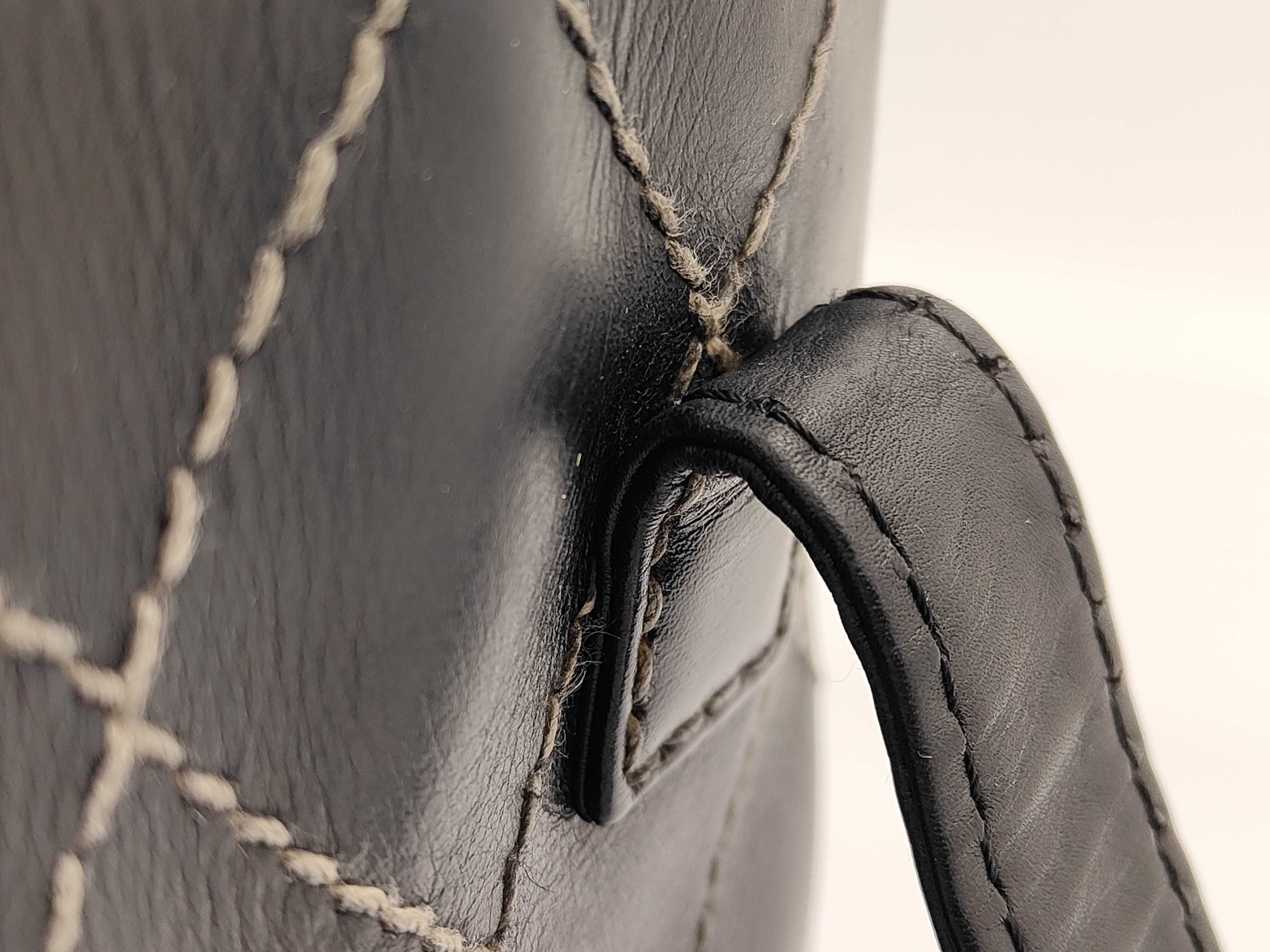 Wild Stitch Leather Handbag, Black with Gold Hardware, 7399736 — view 7