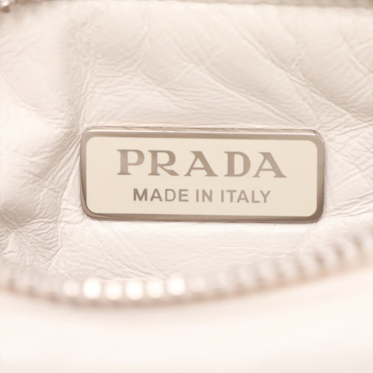 Nappa Leather 2-Way Handbag, White — view 9