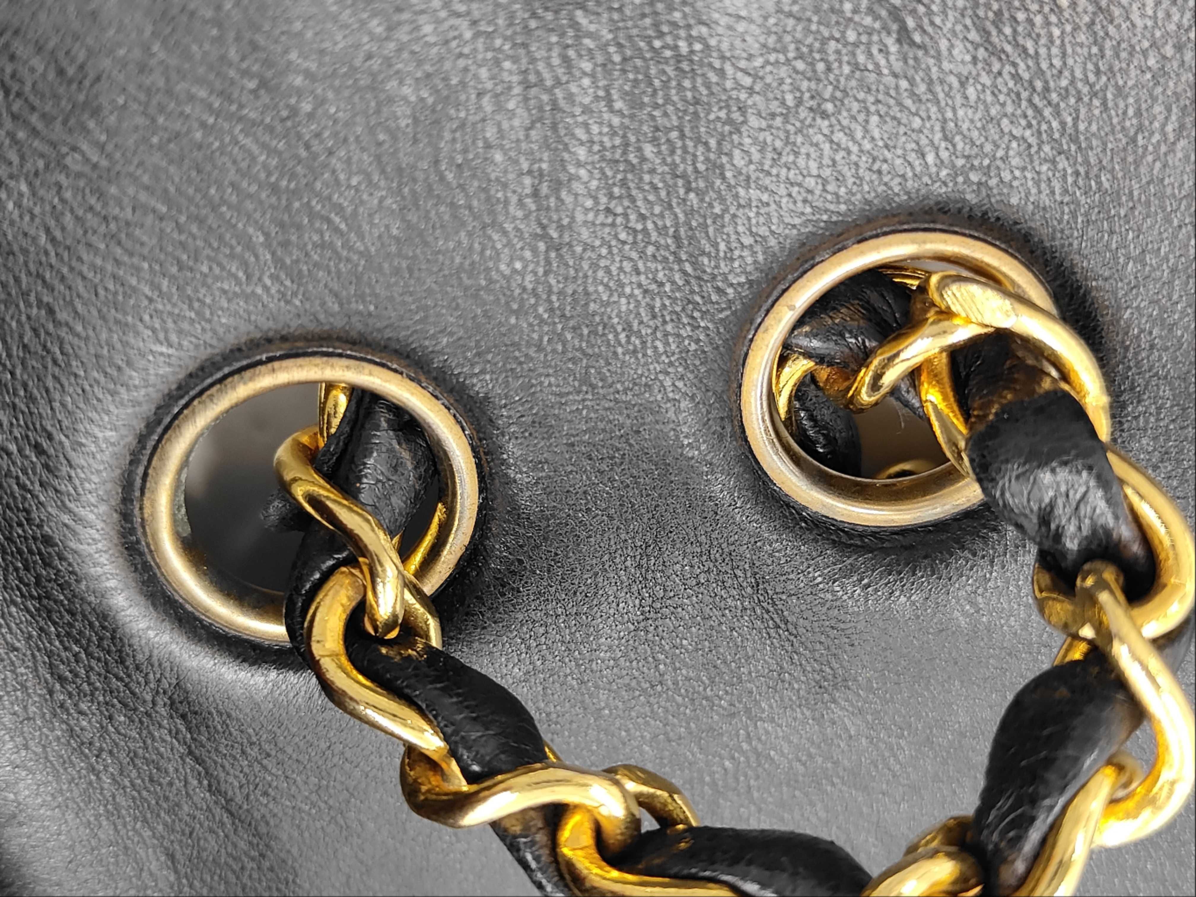 Lambskin Single Flap Matelassé Chain Shoulder Bag, Black, Series 1, with Pouch. — view 11