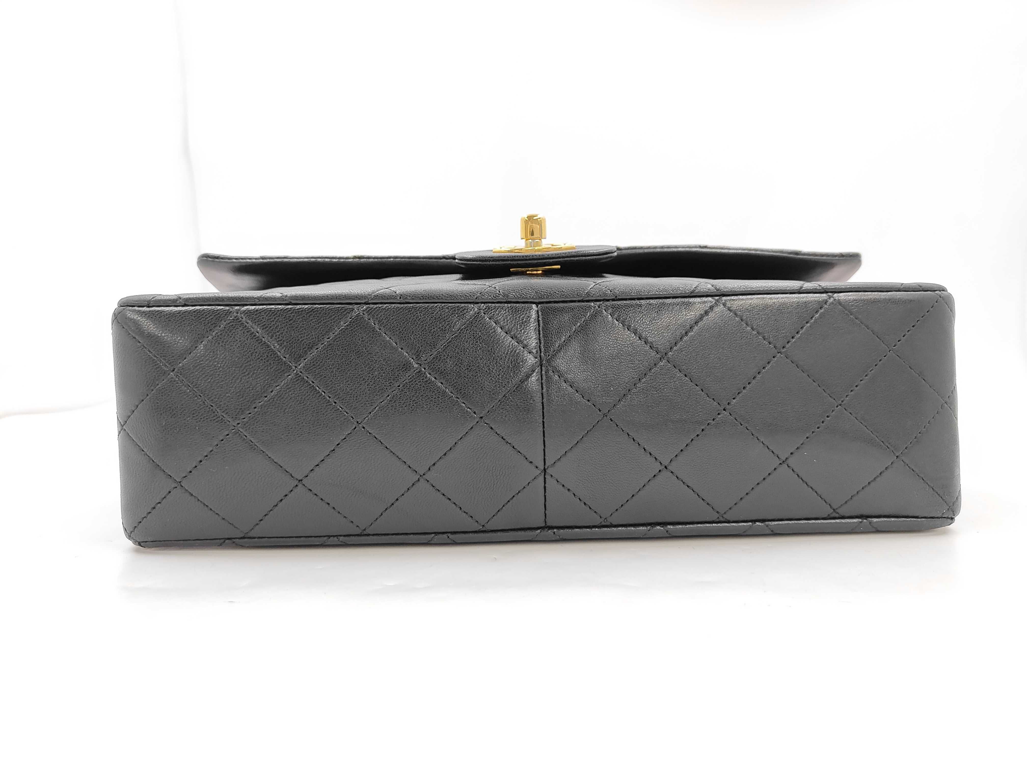 Lambskin Single Flap Matelassé Chain Shoulder Bag, Black, Series 1, with Pouch. — view 5