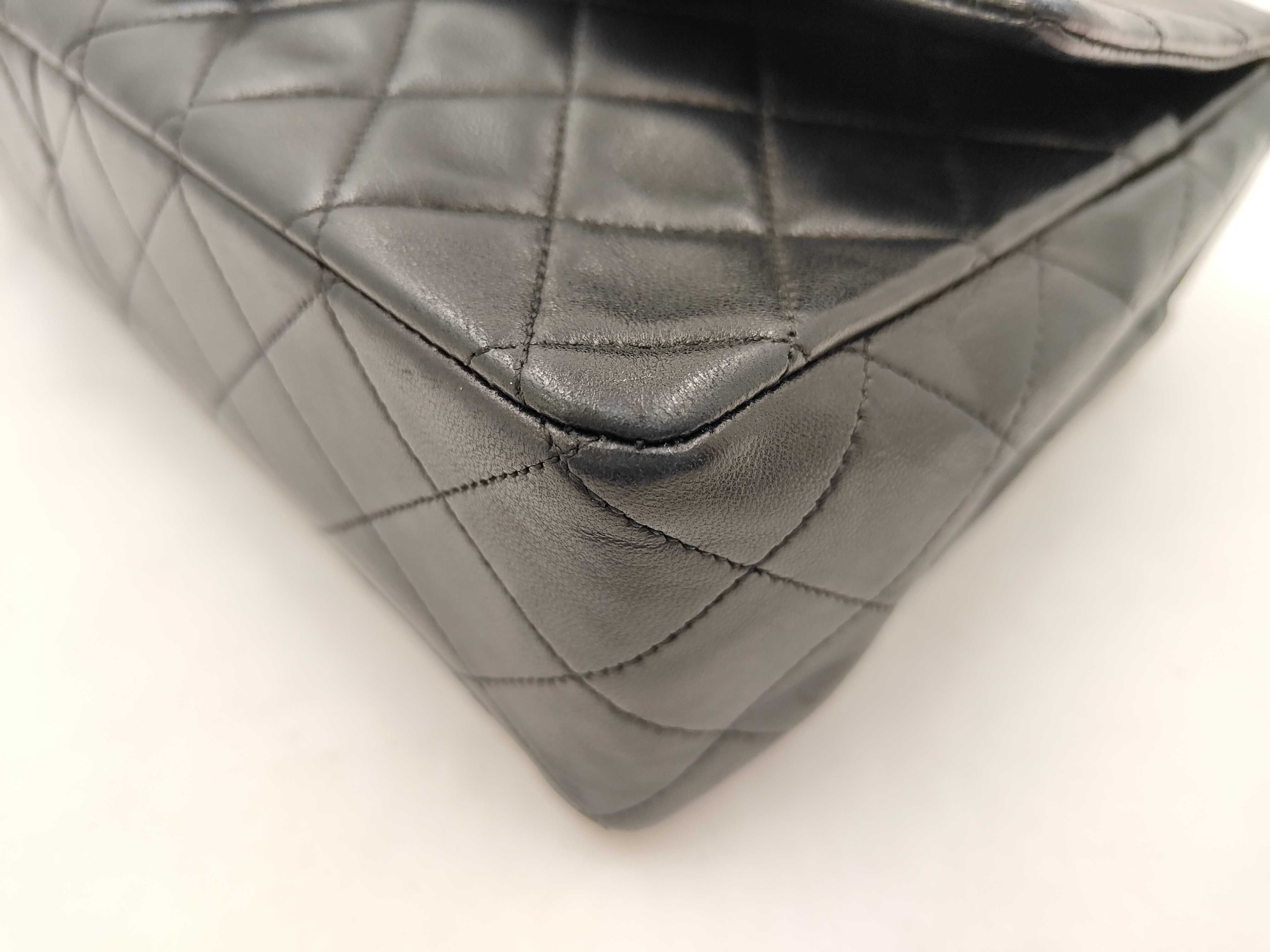 Lambskin Single Flap Matelassé Chain Shoulder Bag, Black, Series 1, with Pouch. — view 6