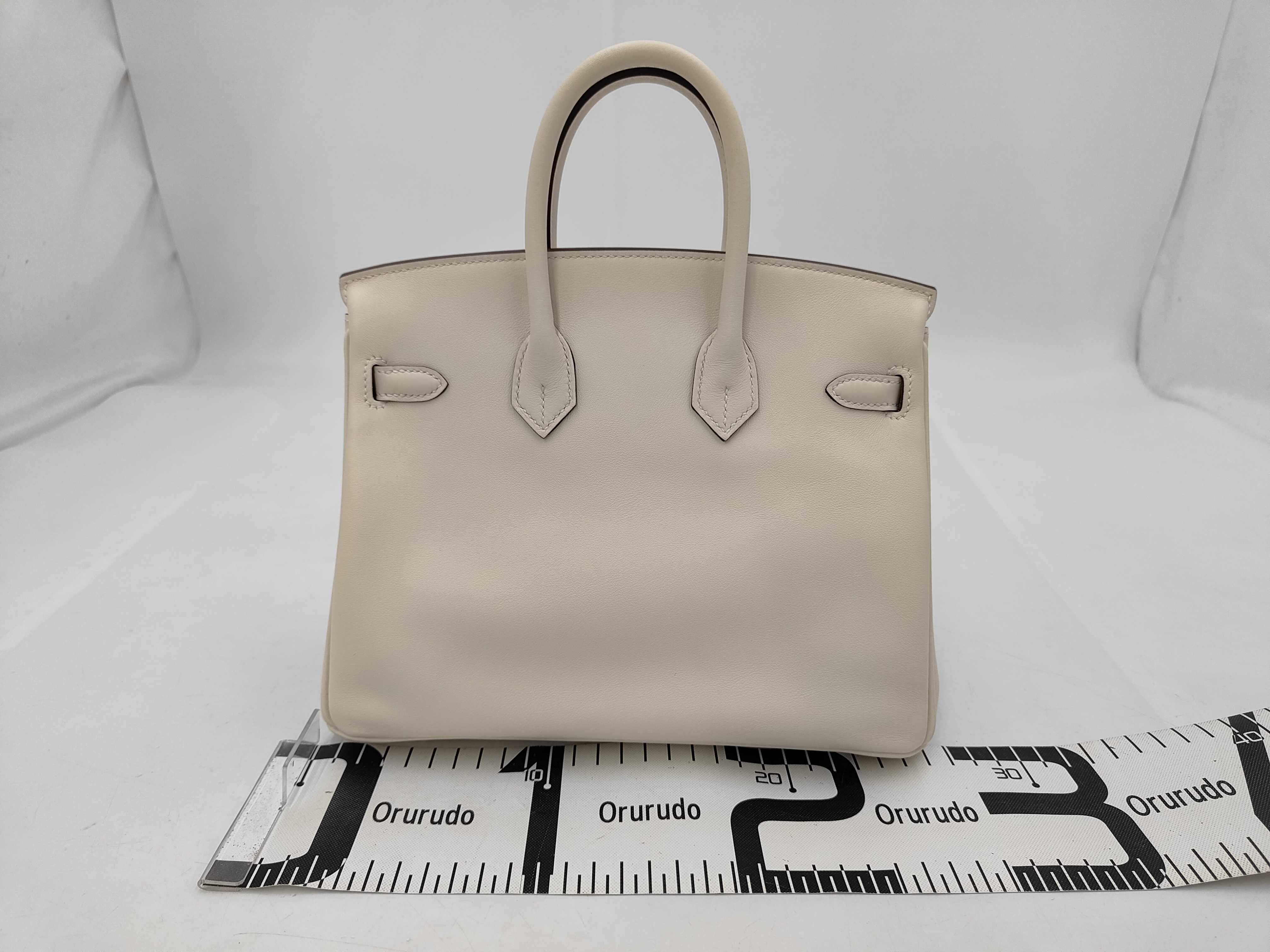 Birkin 25 Nata, P hardware, G stamp, Swift leather, white handbag — view 2