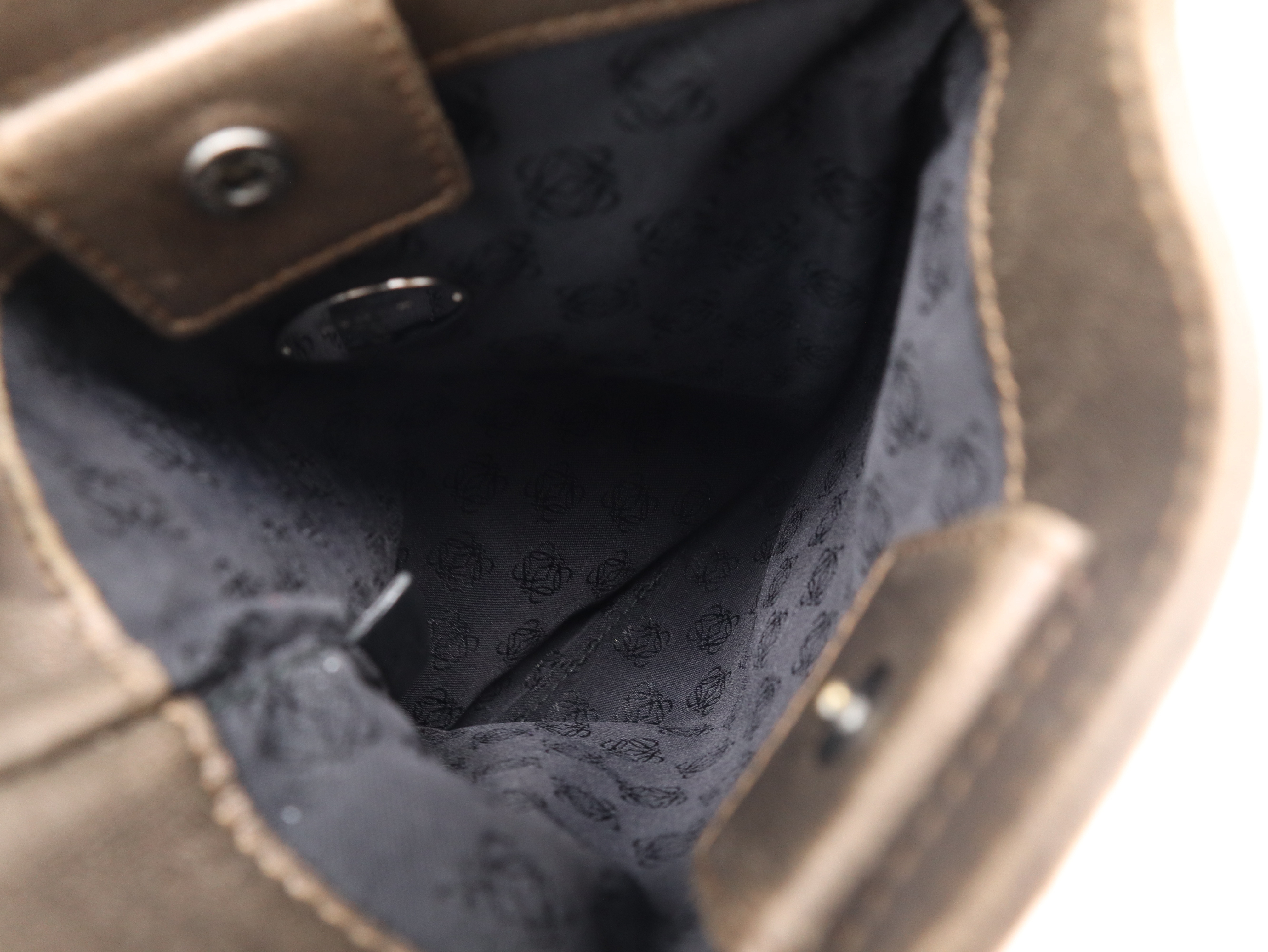 Anagram Nappa Leather Shoulder Bag, Brown — view 8