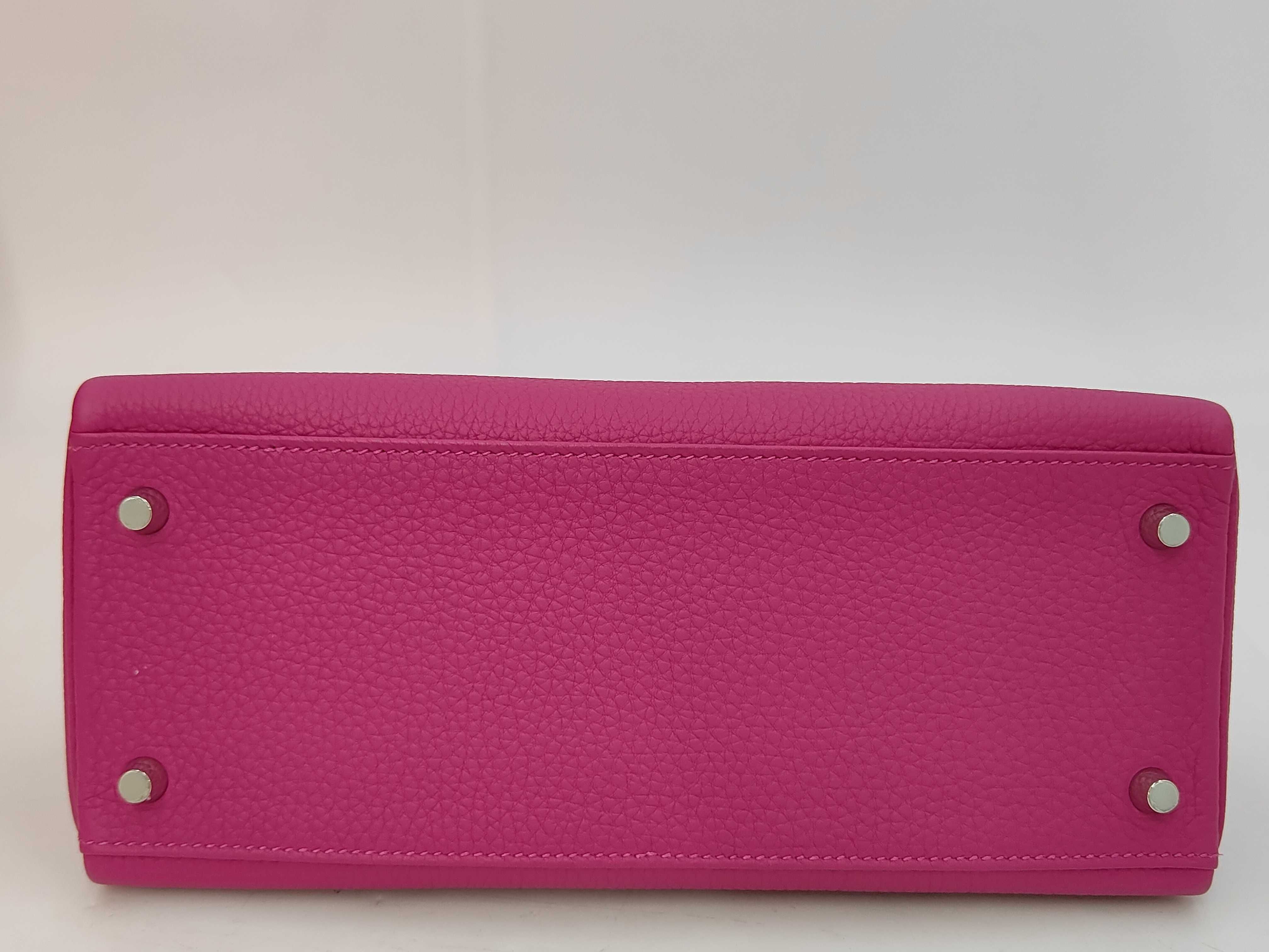 Kelly 28, Togo leather, Rose Purple, A stamp, Silver hardware, Shoulder bag — view 4