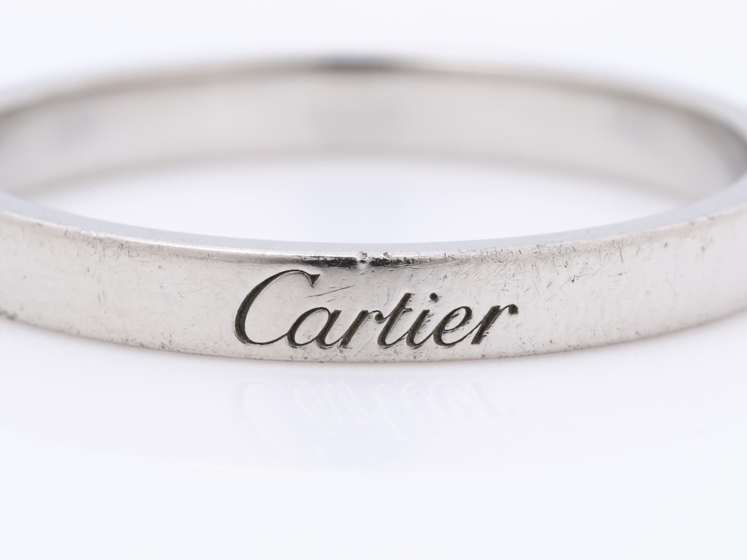 Pt950 C de Cartier wedding ring, size 67, with box, 6.1g — view 2
