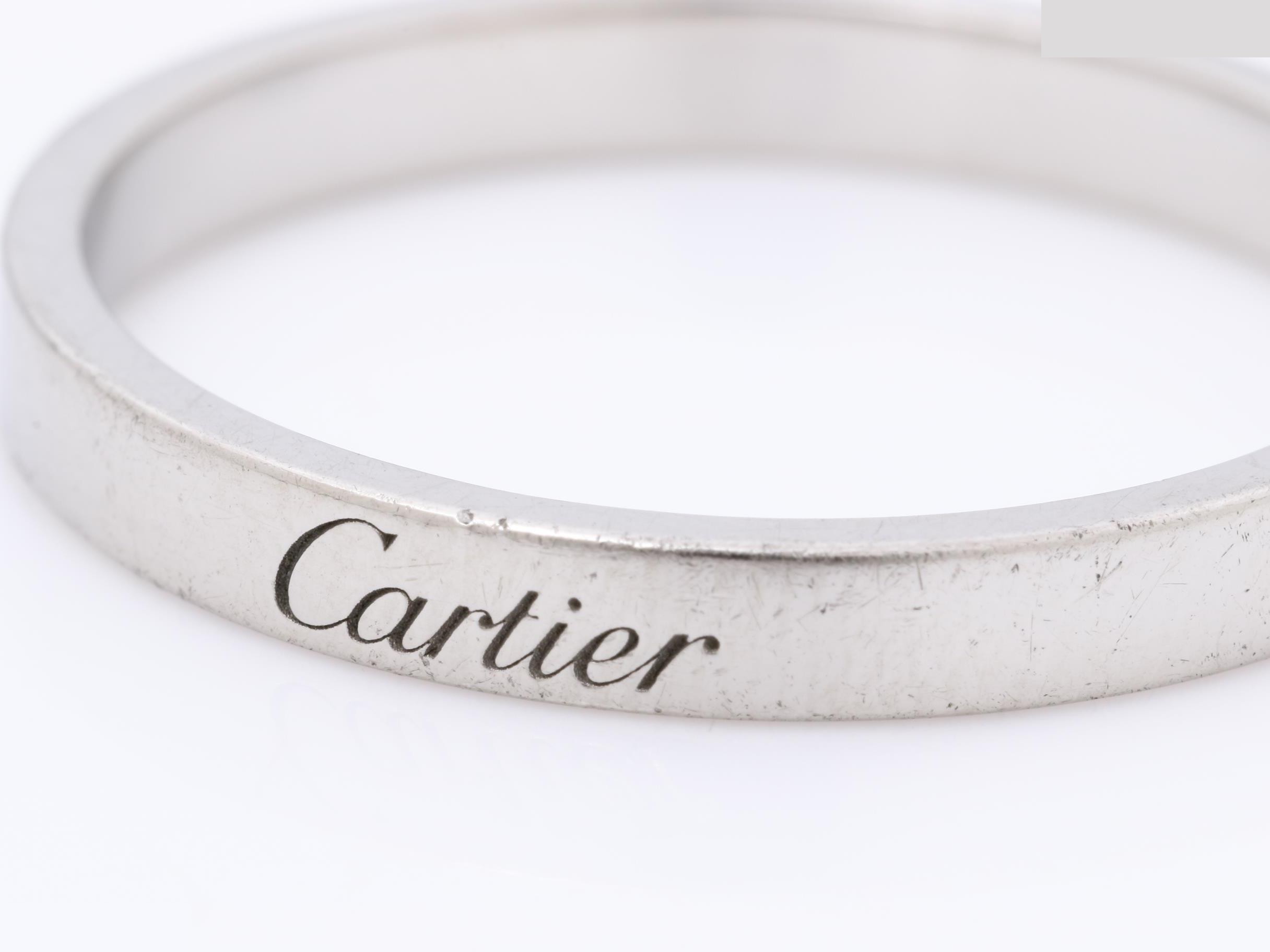 Pt950 C de Cartier wedding ring, size 67, with box, 6.1g — view 3