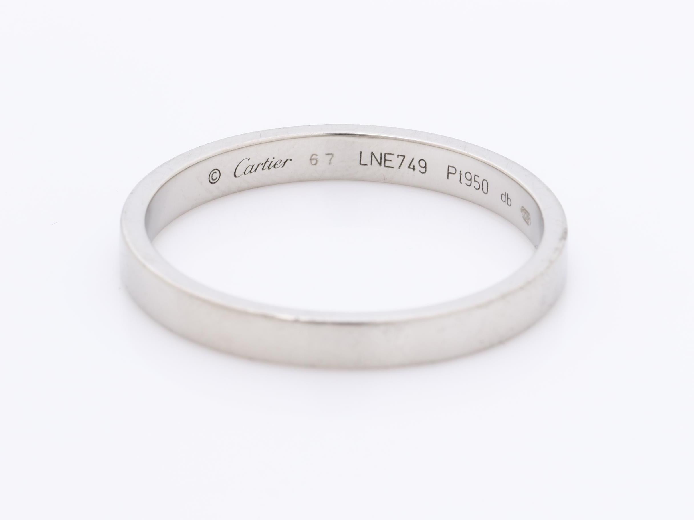 Pt950 C de Cartier wedding ring, size 67, with box, 6.1g — view 4