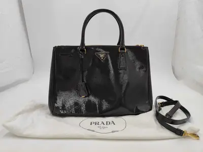 BAG PATENT BN1786 GALLIERA DOUBLE ZIP PATENT PURPLE Handbag