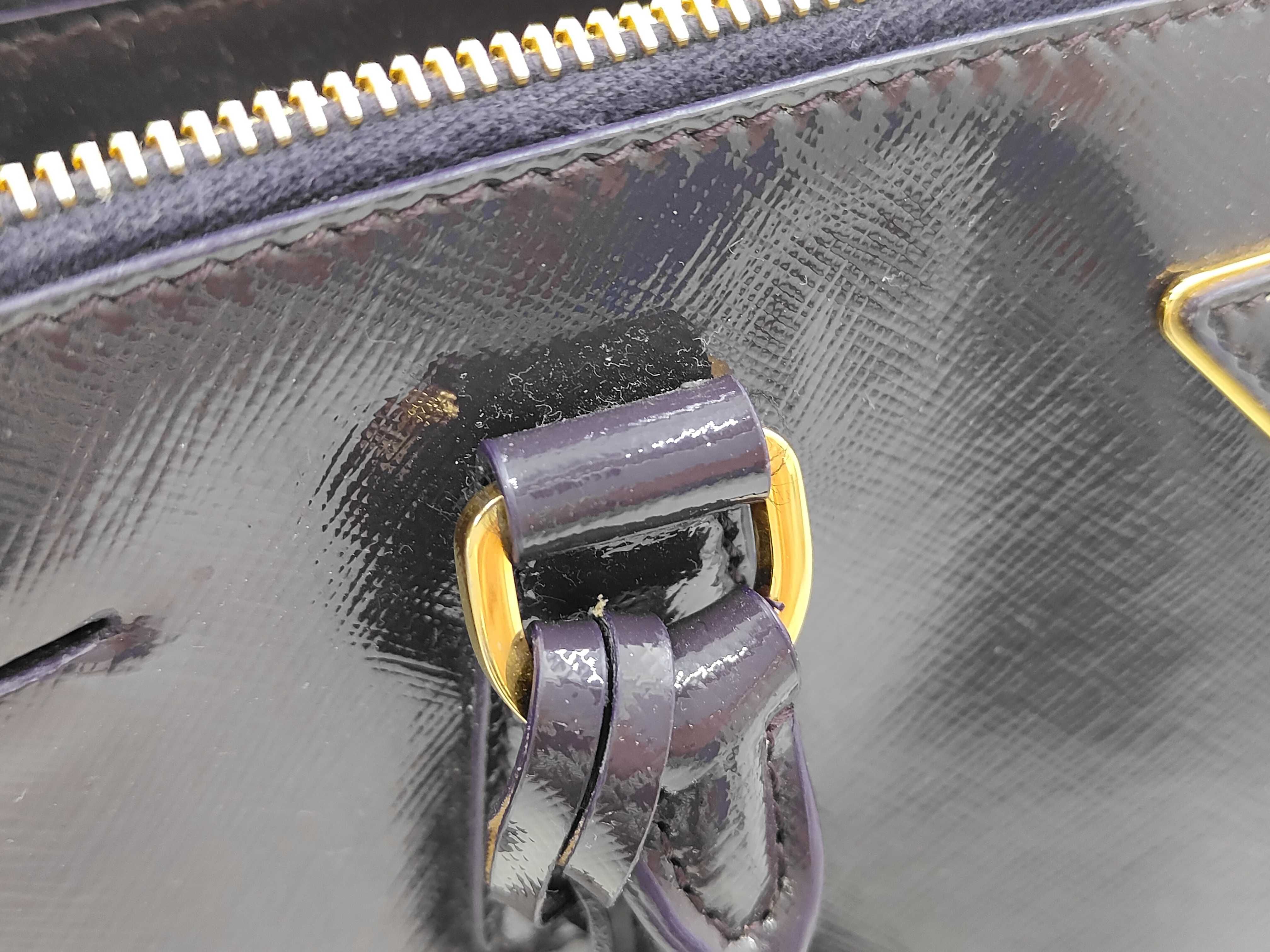 BAG PATENT BN1786 GALLIERA DOUBLE ZIP PATENT PURPLE Handbag — view 12