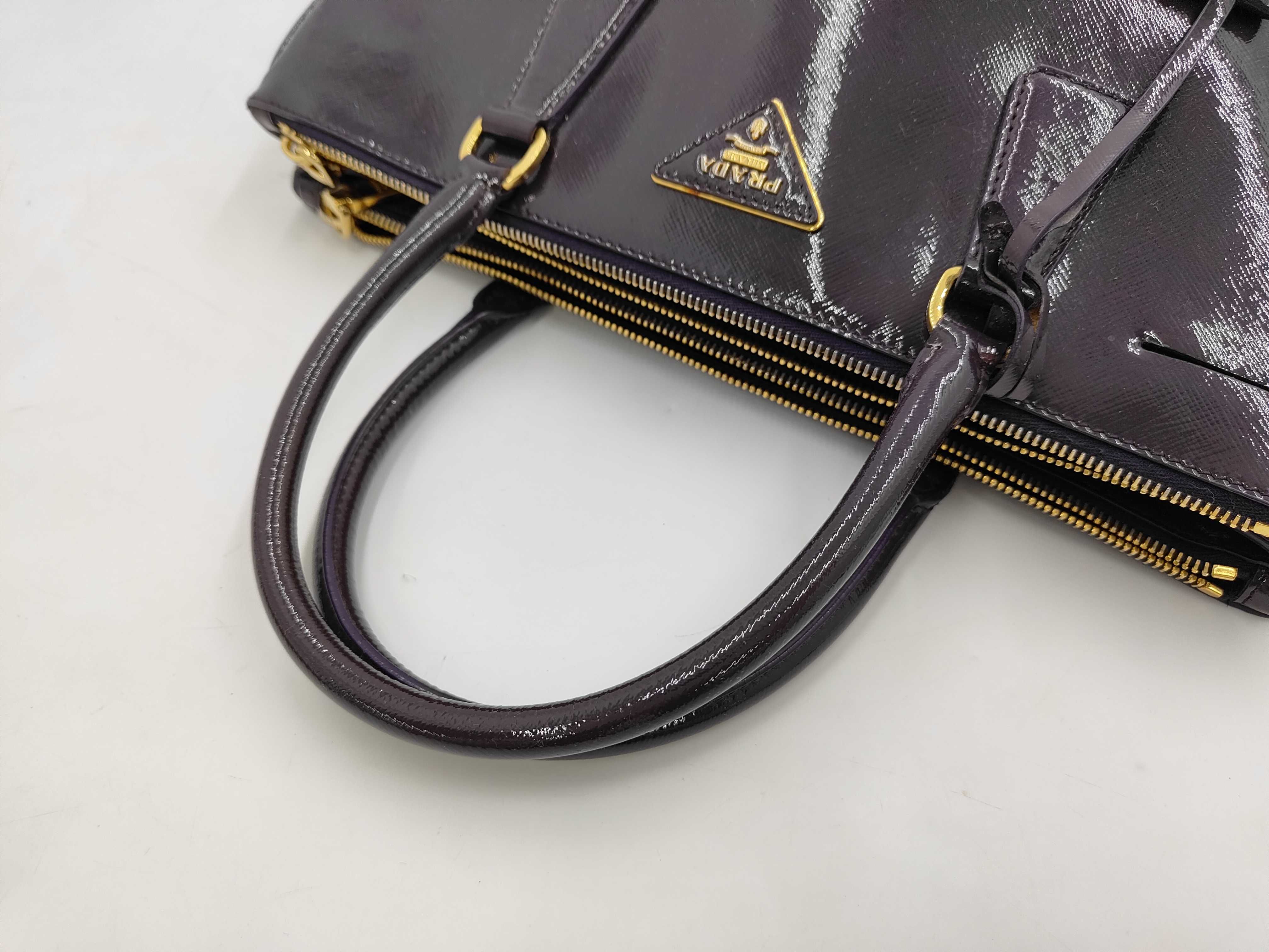 BAG PATENT BN1786 GALLIERA DOUBLE ZIP PATENT PURPLE Handbag — view 8