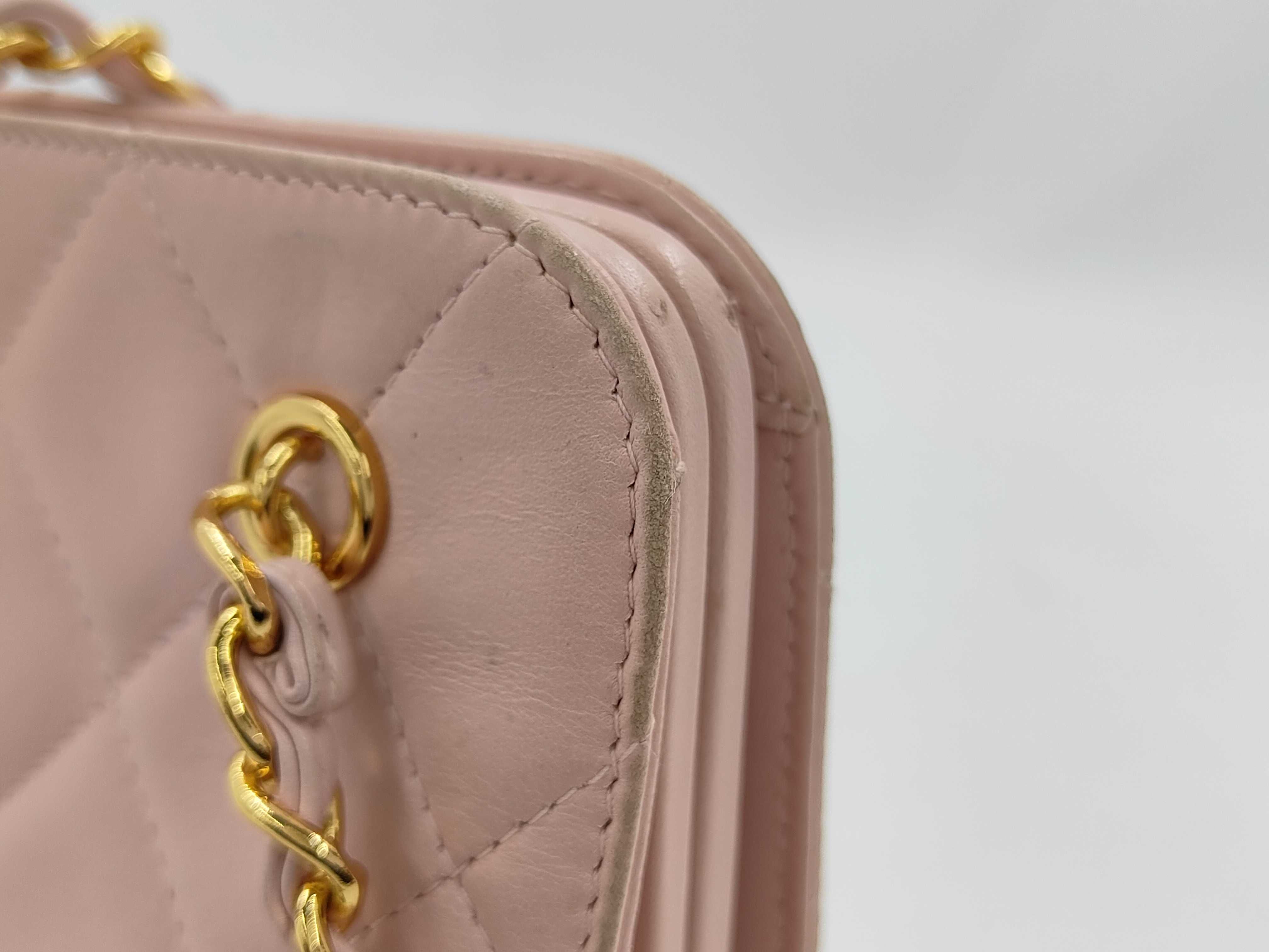 ID- Matelasse cow skin chain shoulder bag Pink Gold Metal Fittings #4756 Shoulder bag — view 15