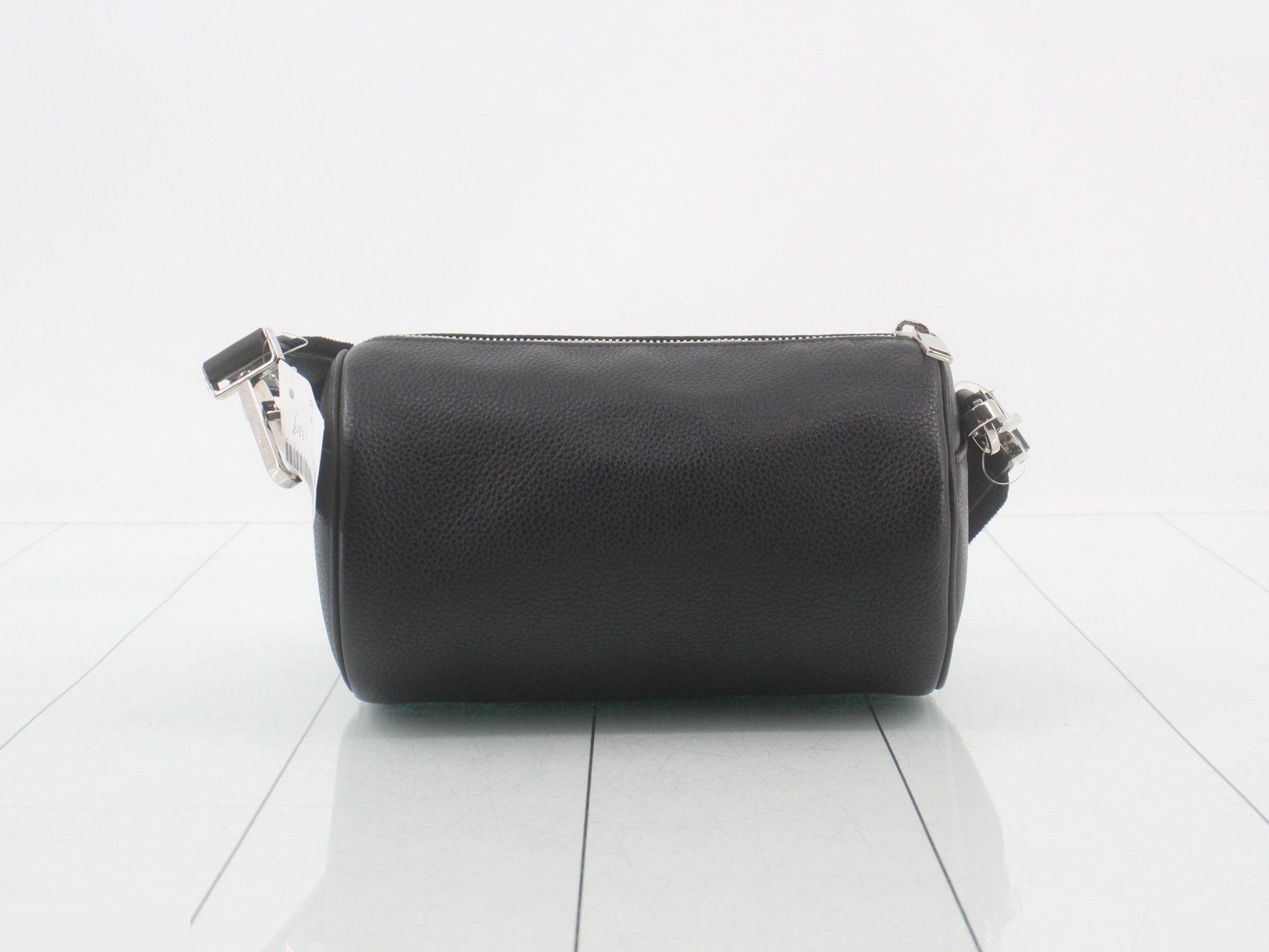 Roller shoulder bag, leather, black — view 2