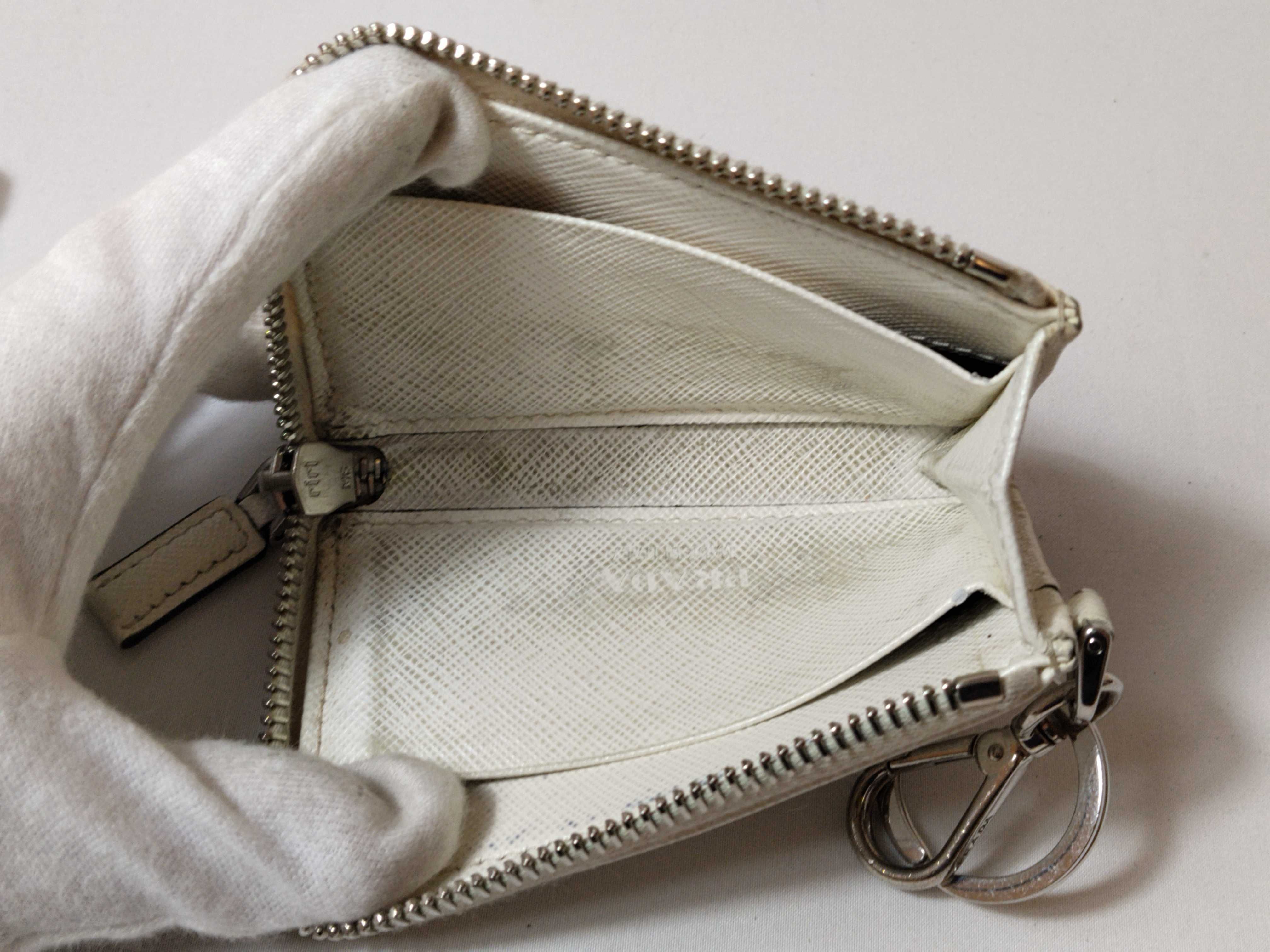Saffiano Mini Pouch, White, Card Case — view 11