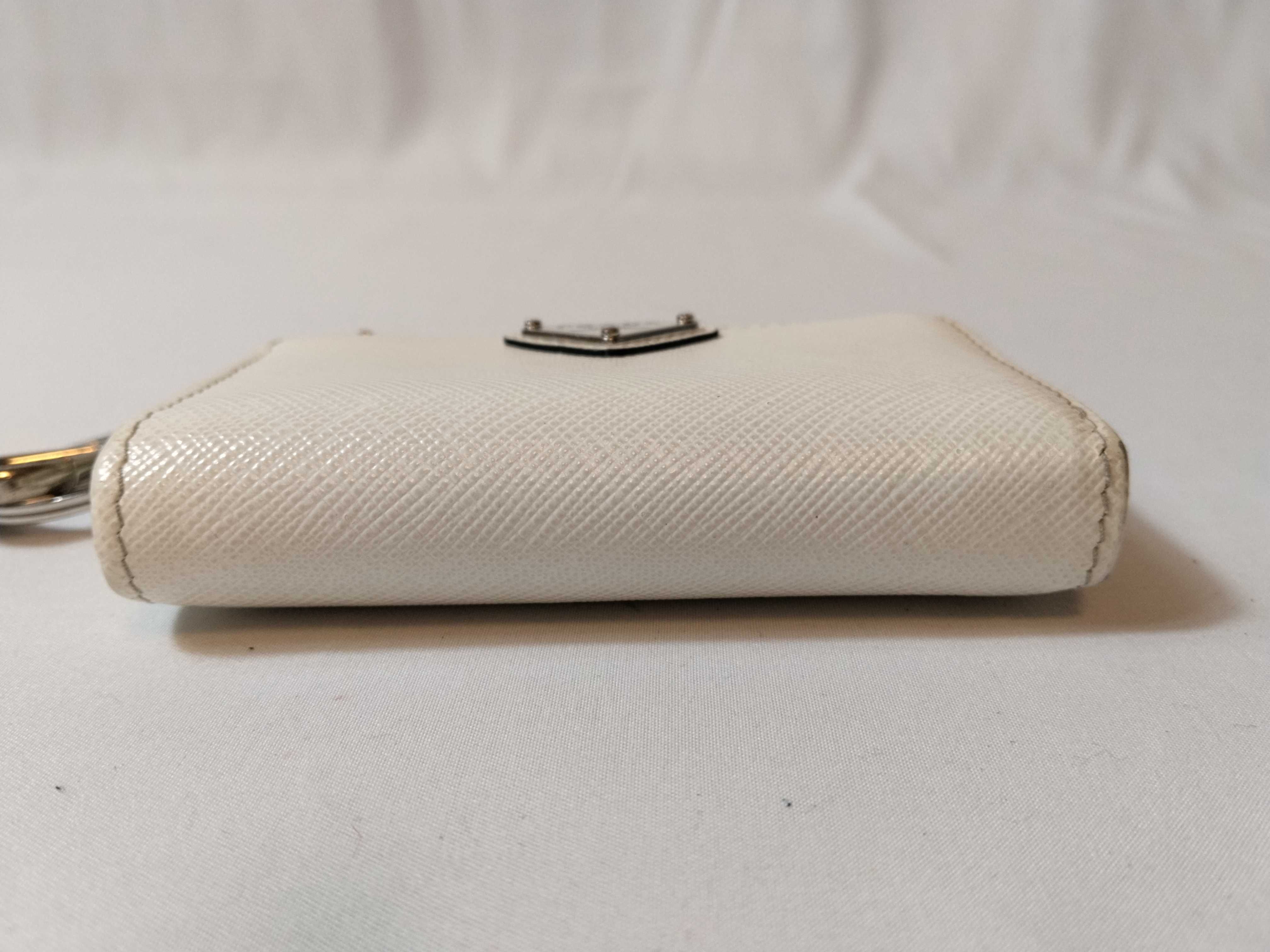 Saffiano Mini Pouch, White, Card Case — view 3