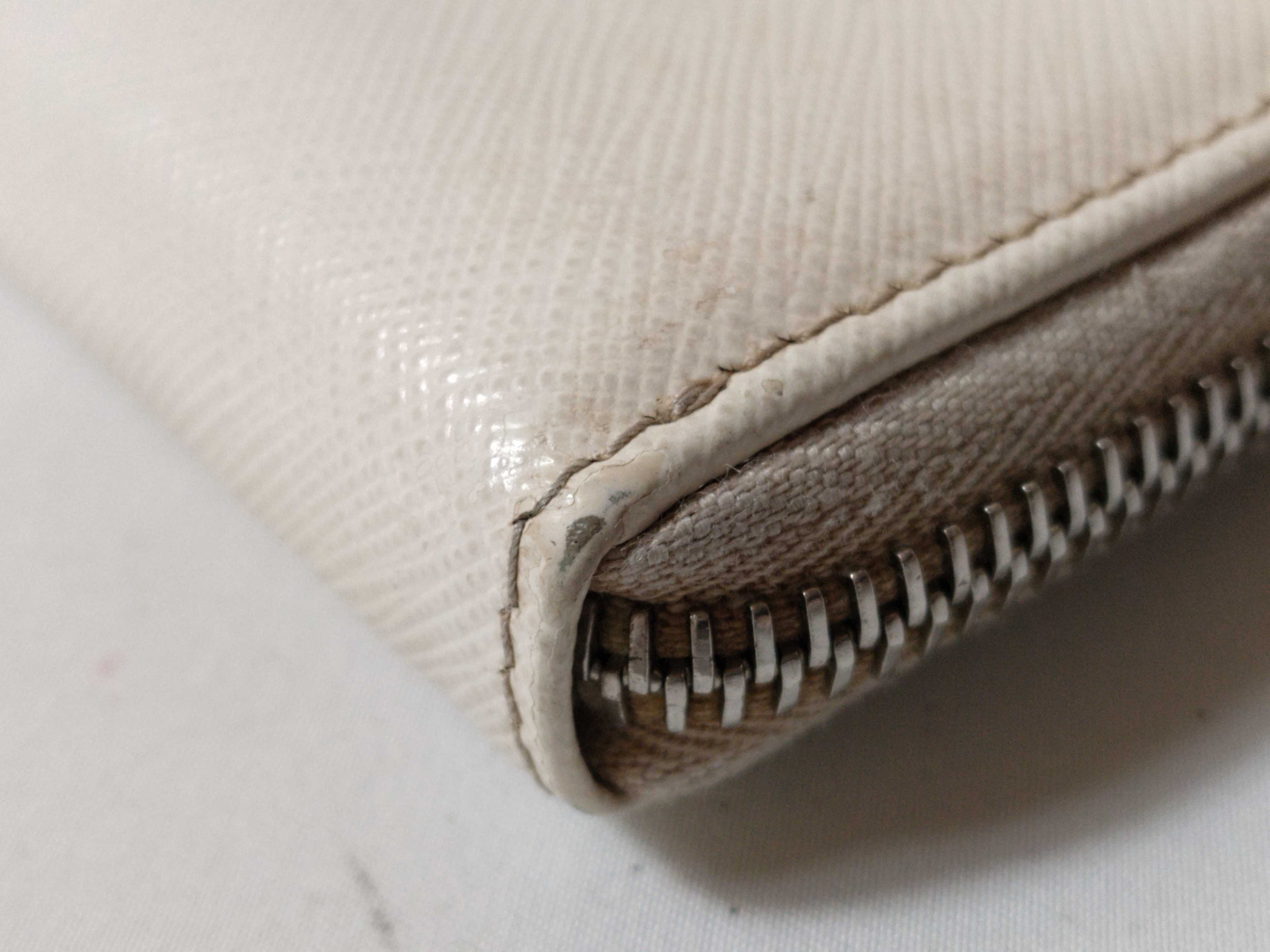 Saffiano Mini Pouch, White, Card Case — view 4