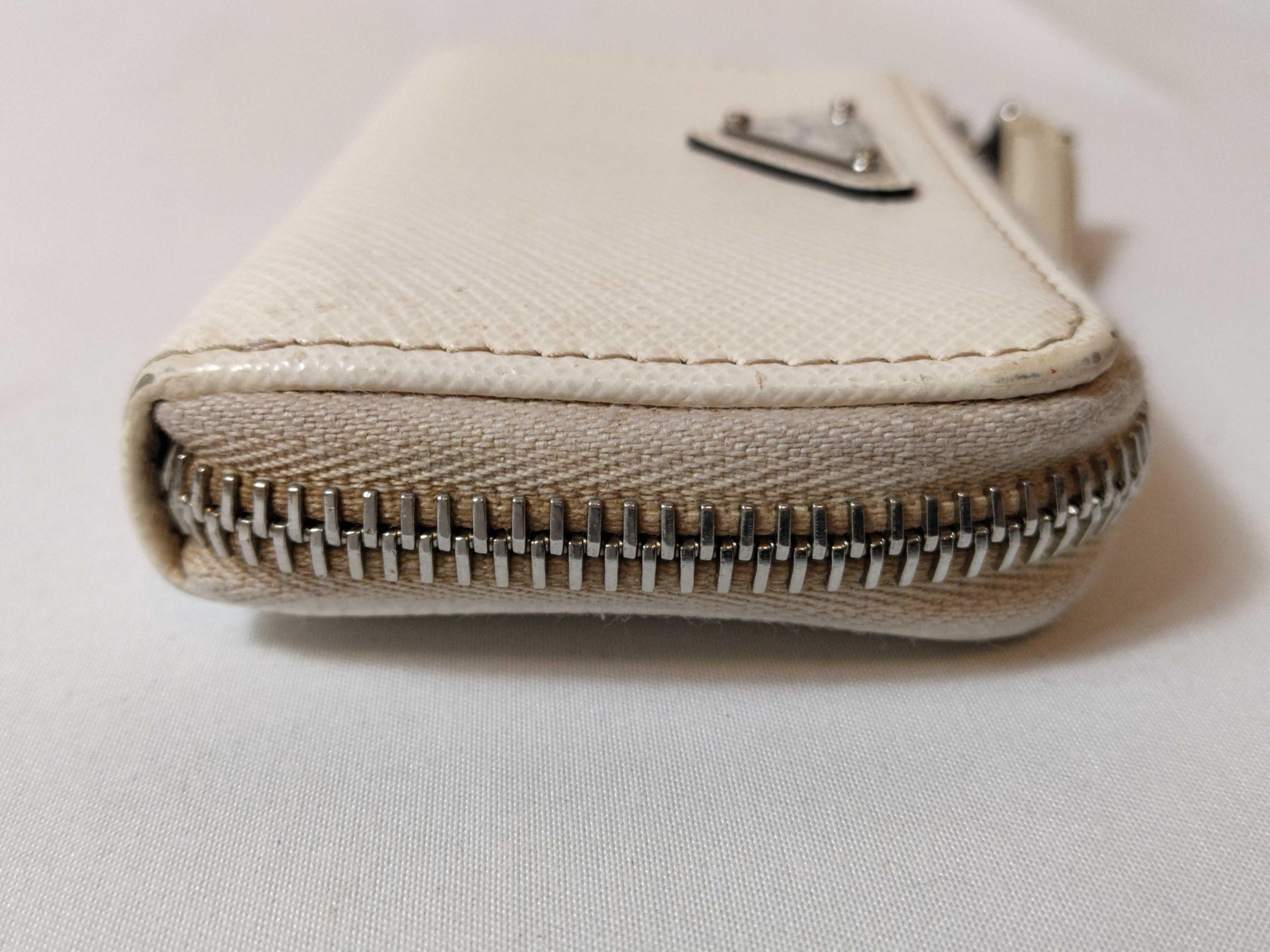 Saffiano Mini Pouch, White, Card Case — view 5