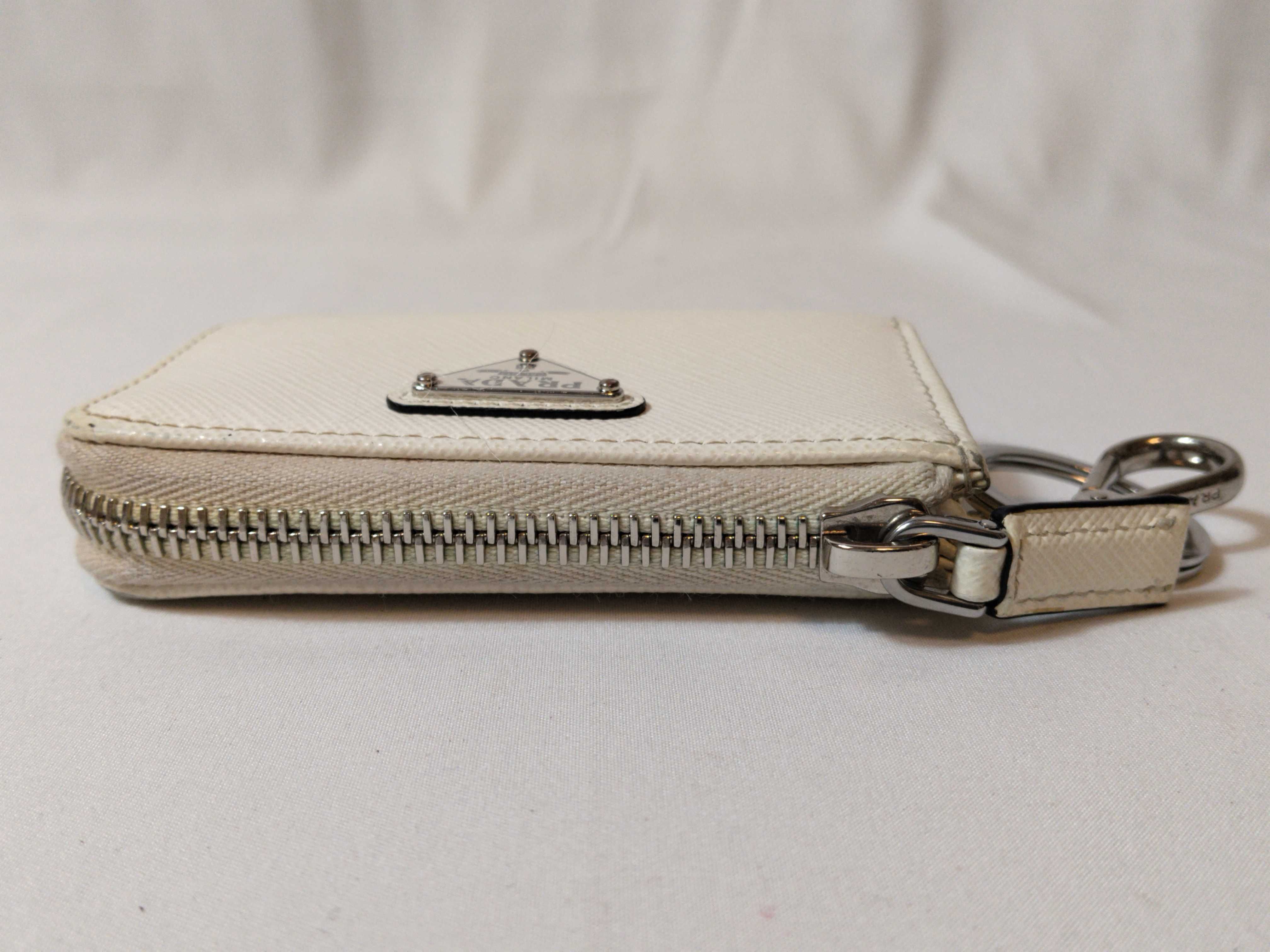 Saffiano Mini Pouch, White, Card Case — view 6