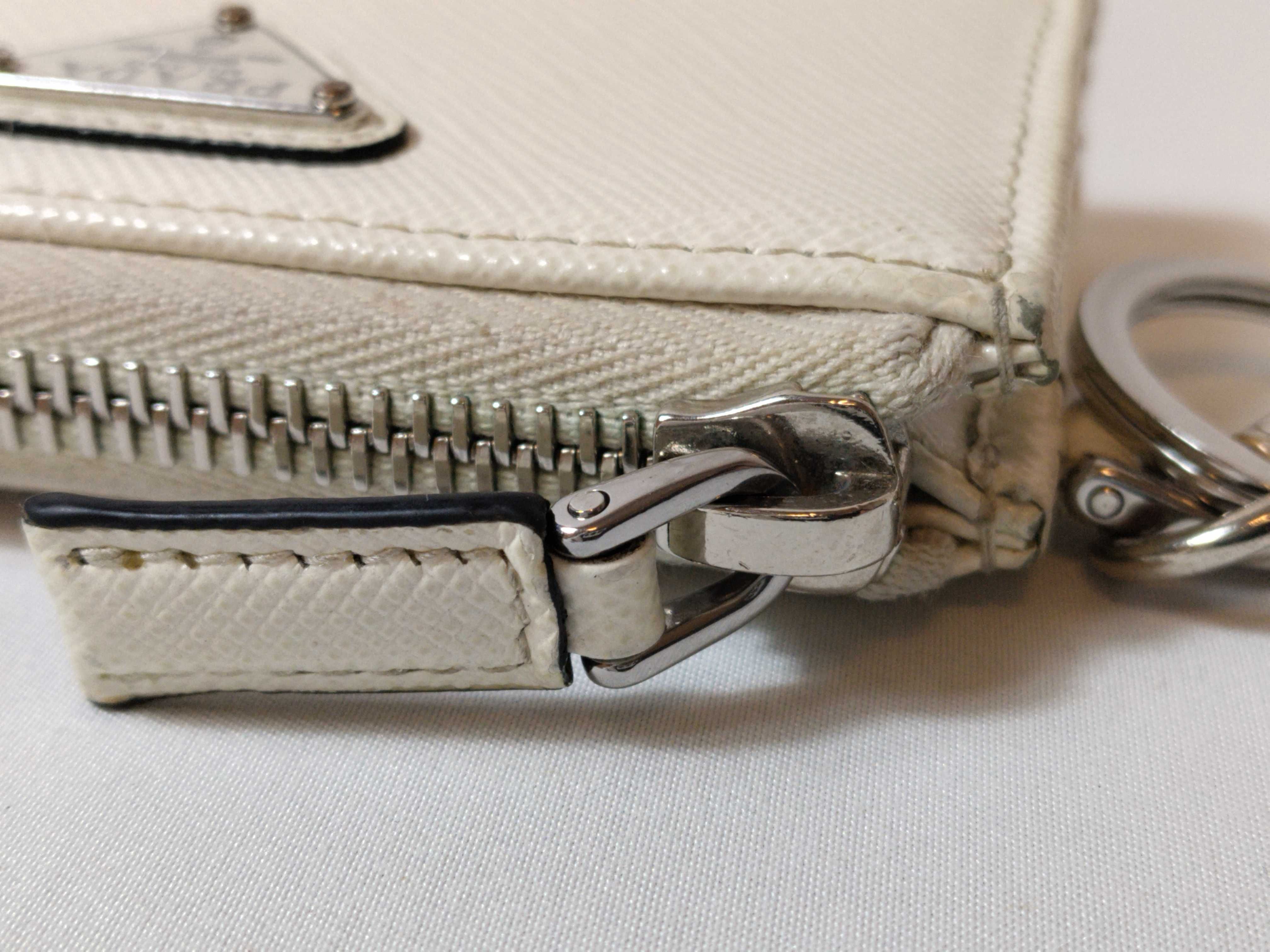Saffiano Mini Pouch, White, Card Case — view 7