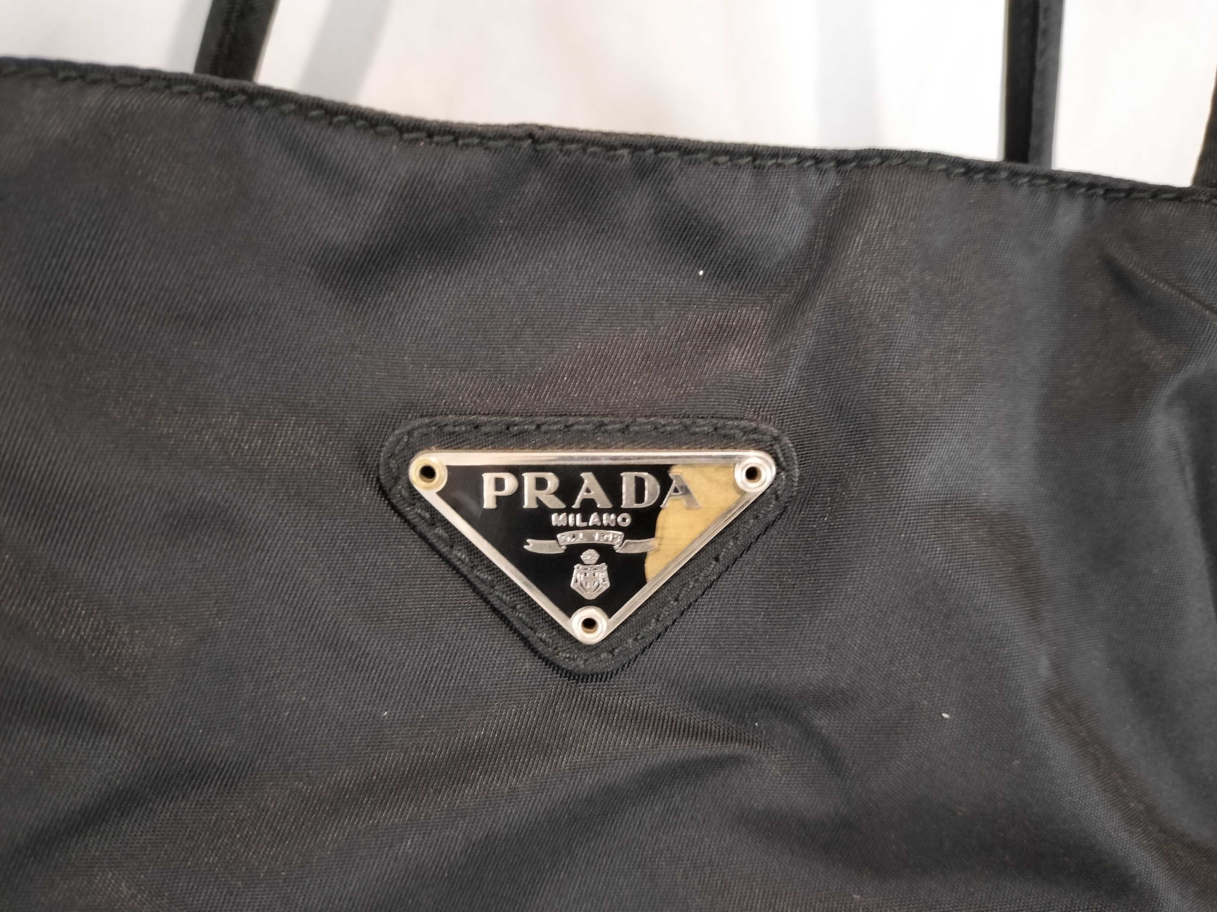 Nylon Handbag, Black. Some hardware is missing or chipped. — view 2