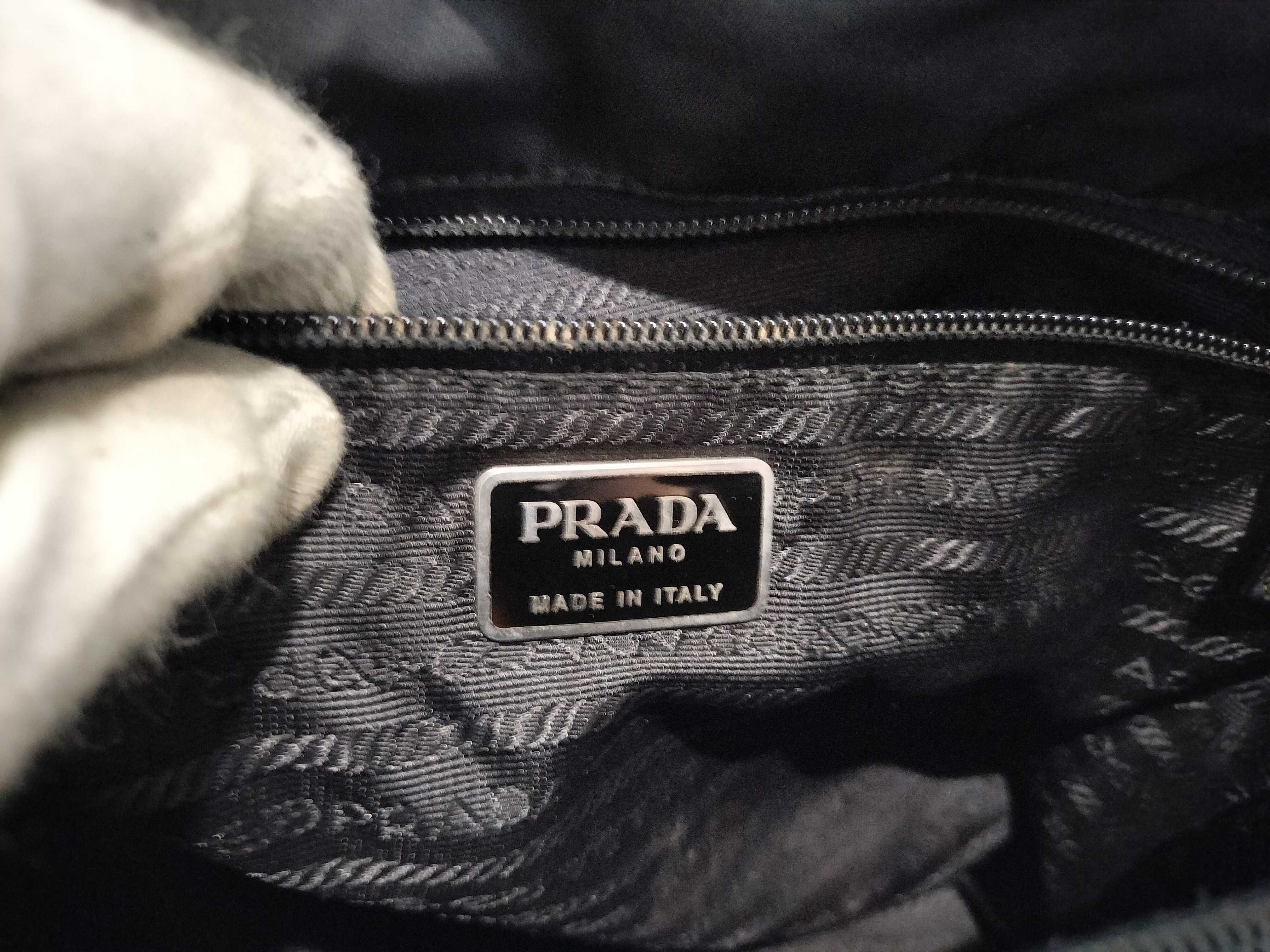 Nylon Handbag, Black. Some hardware is missing or chipped. — view 11