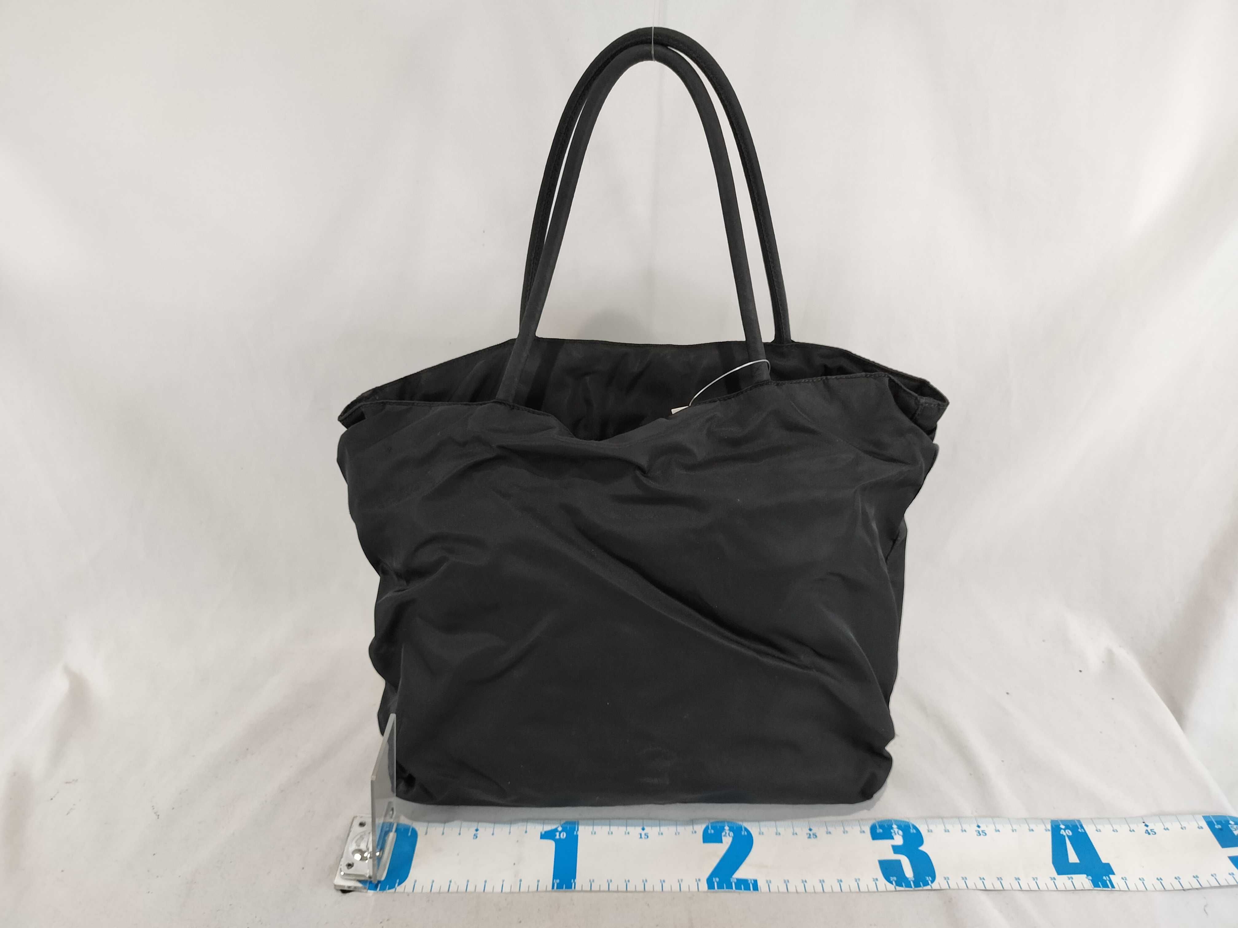 Nylon Handbag, Black. Some hardware is missing or chipped. — view 3