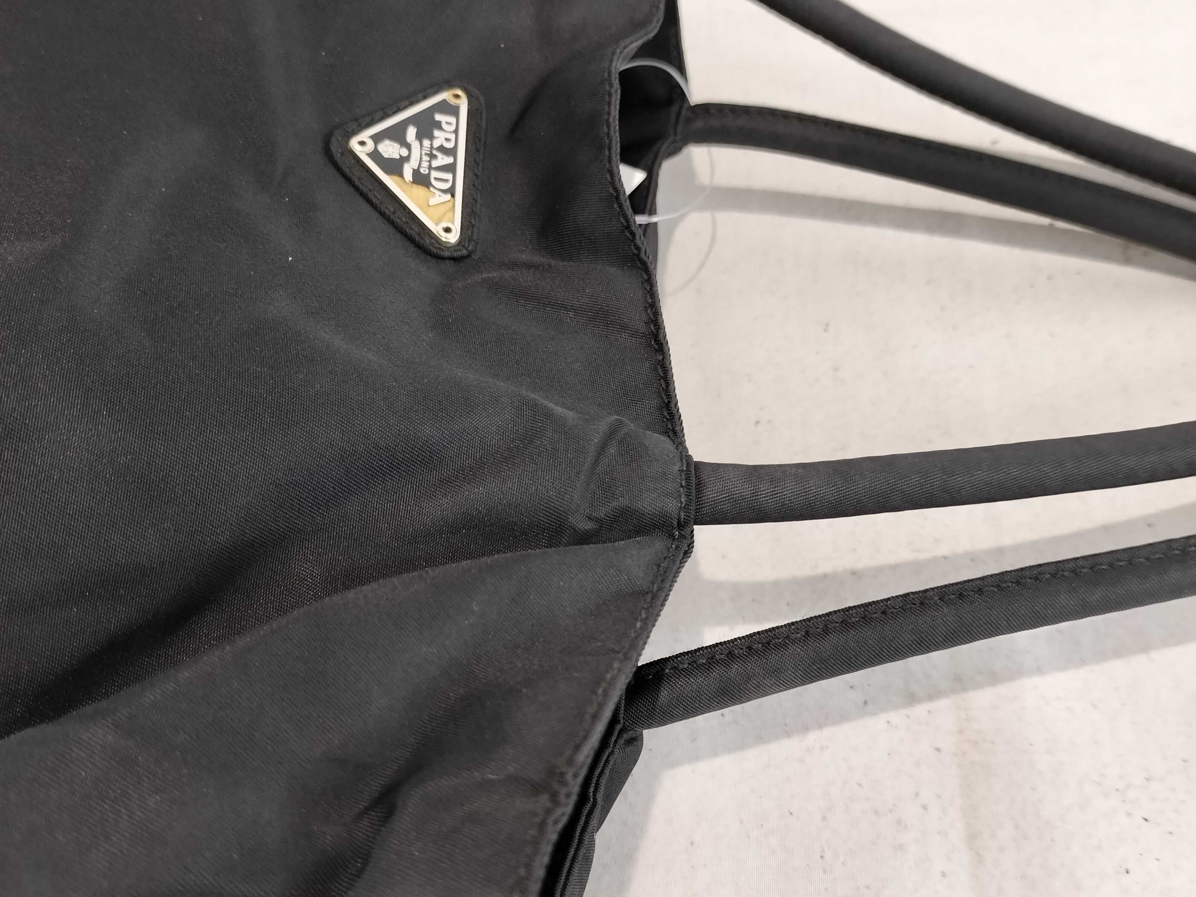 Nylon Handbag, Black. Some hardware is missing or chipped. — view 6