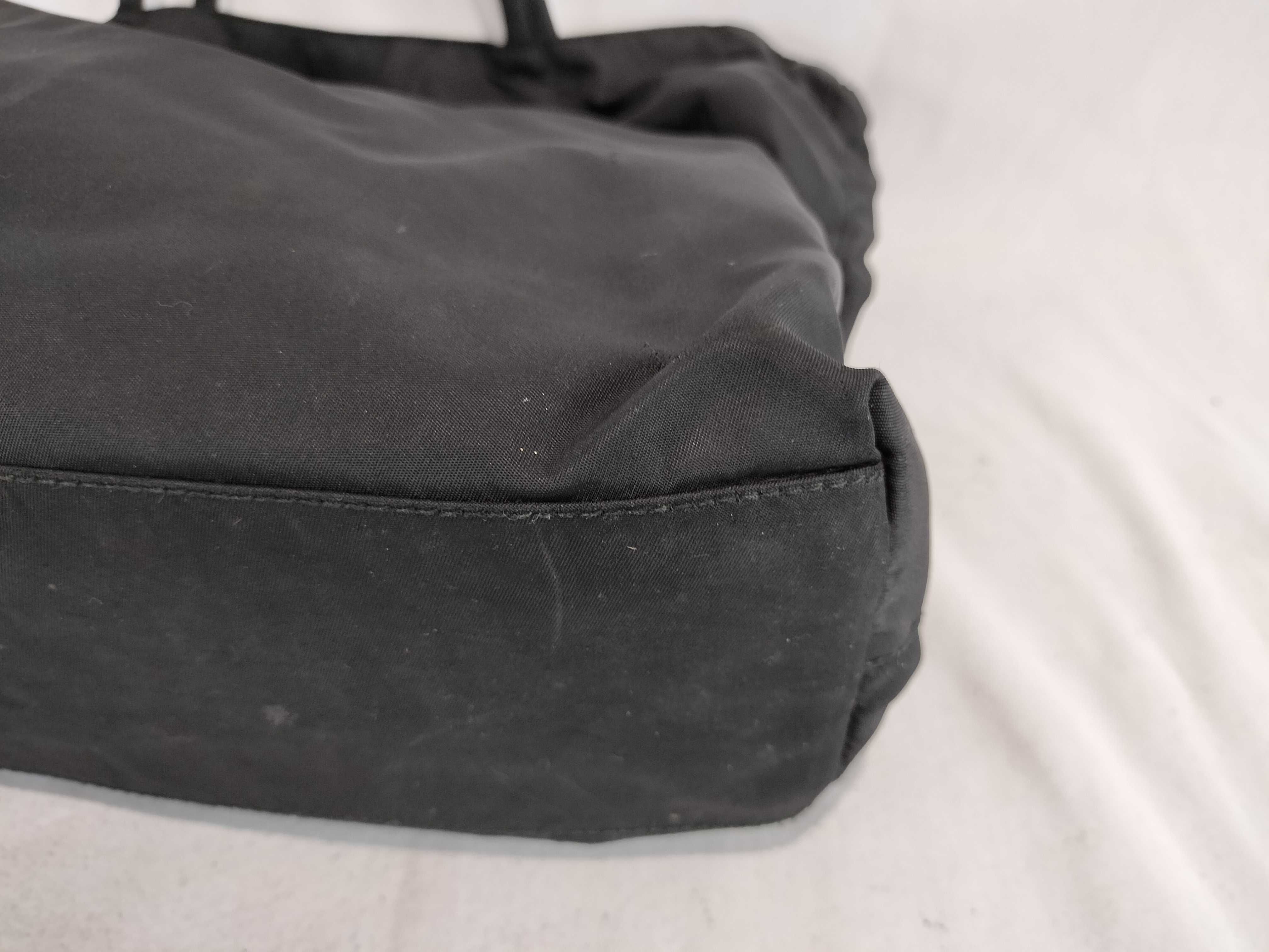 Nylon Handbag, Black. Some hardware is missing or chipped. — view 7