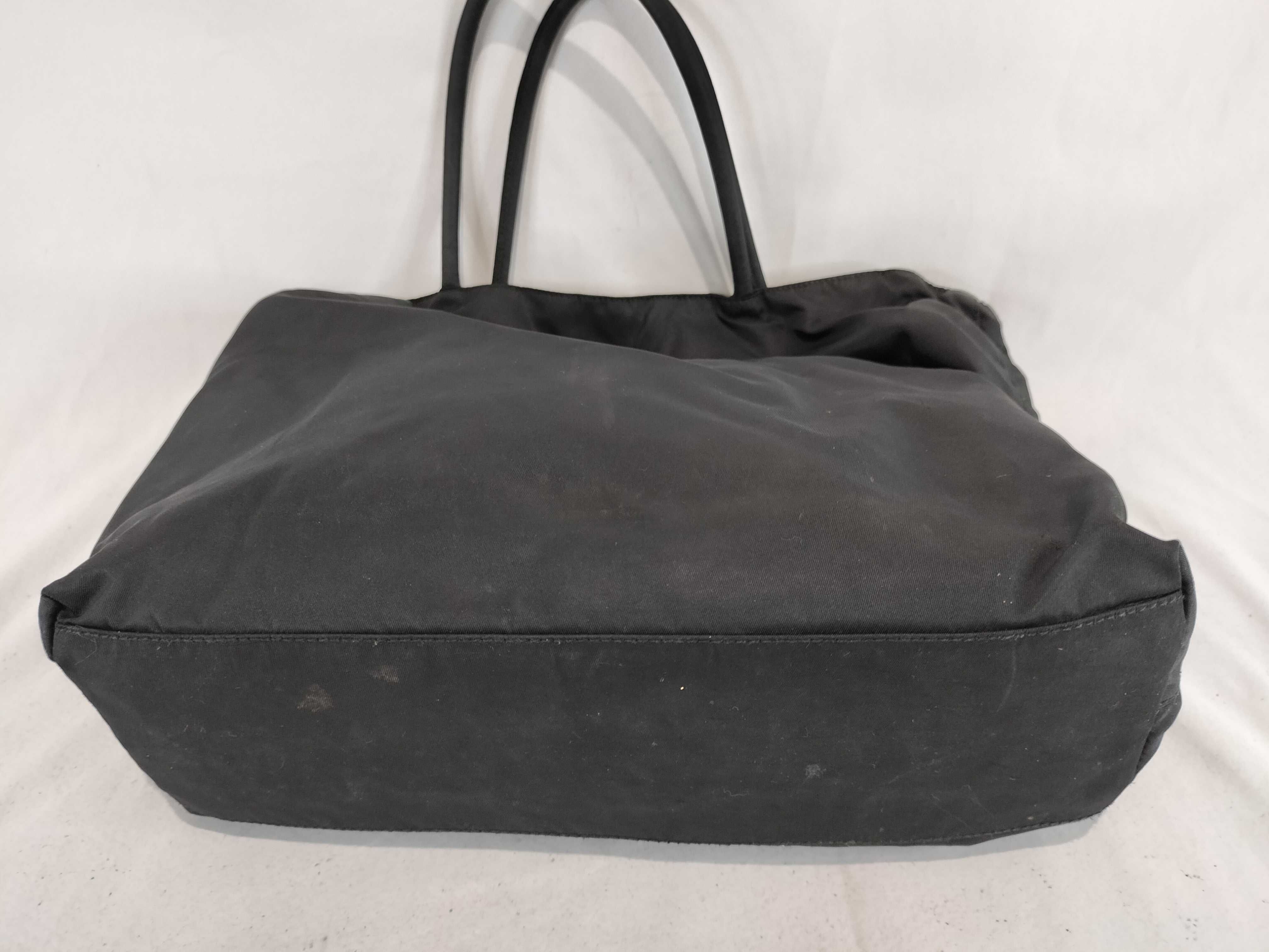 Nylon Handbag, Black. Some hardware is missing or chipped. — view 8