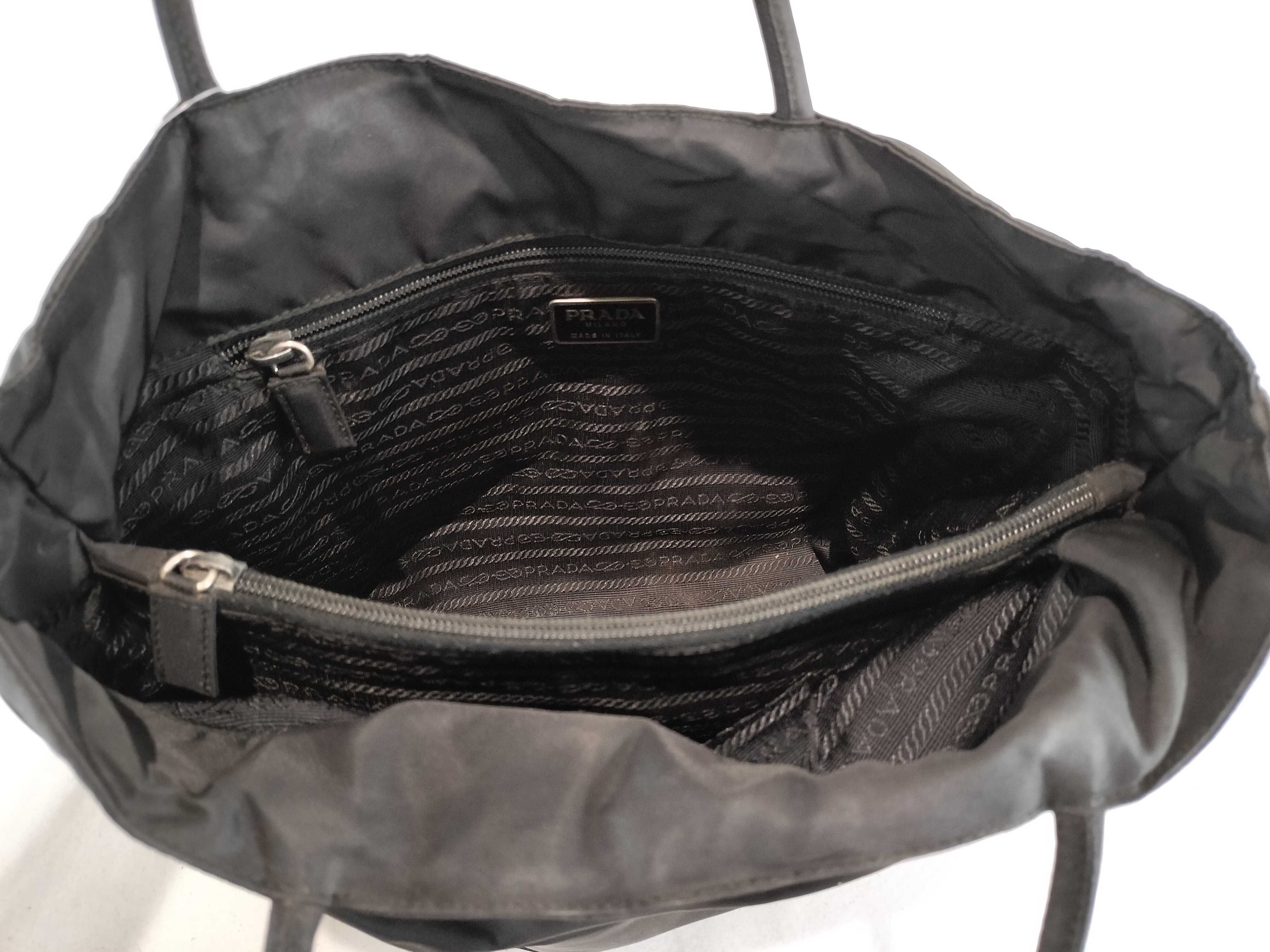 Nylon Handbag, Black. Some hardware is missing or chipped. — view 9