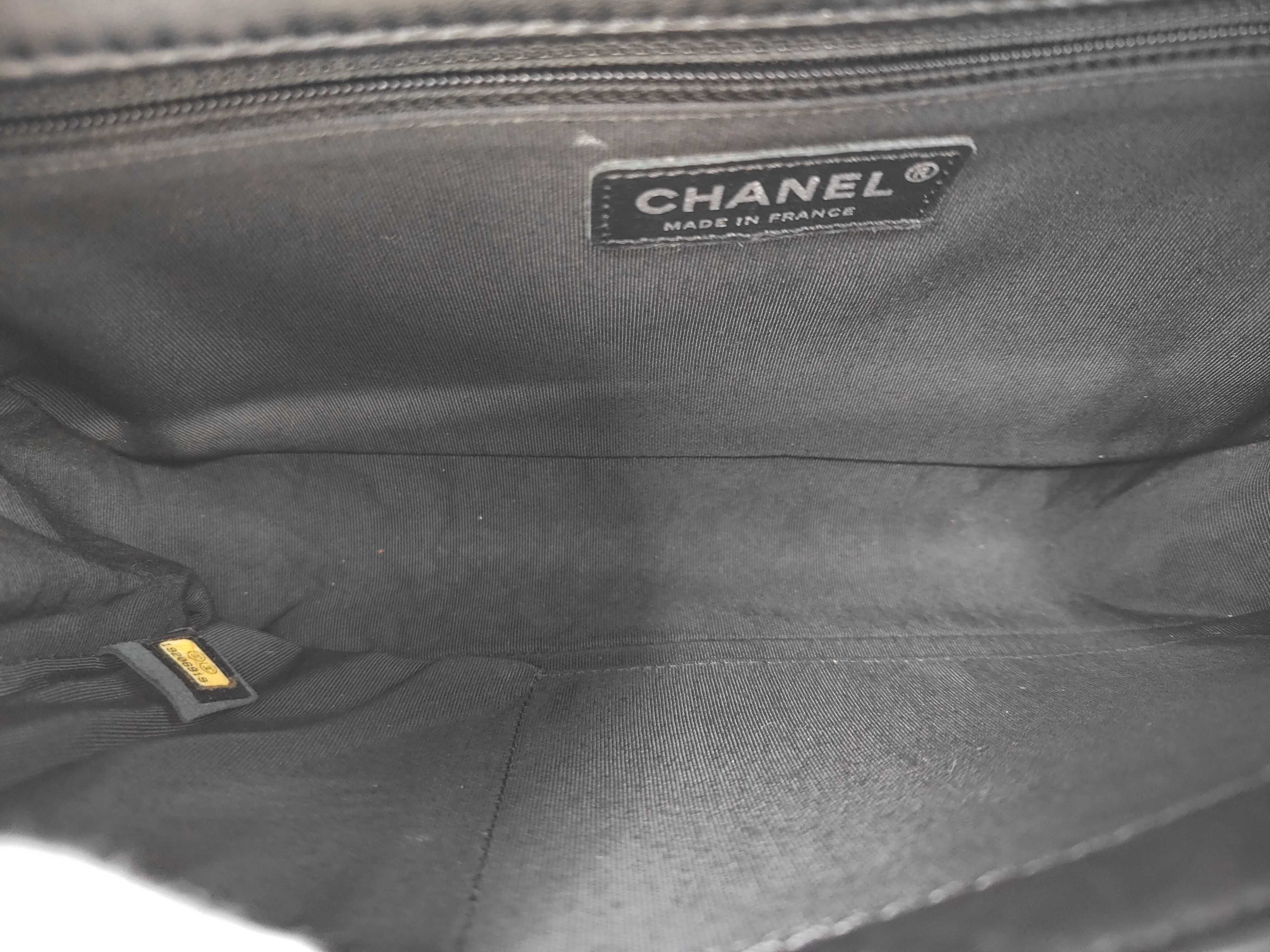 Boy Chanel Large Shoulder Bag, Silver Hardware, Perforated Leather, Black, Serial Number 19 — view 10