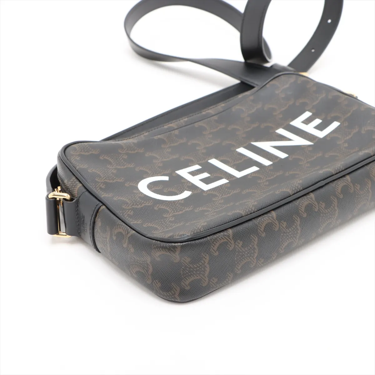 Triomphe Medium Messenger PVC x Leather Shoulder Bag Brown x Black — view 4