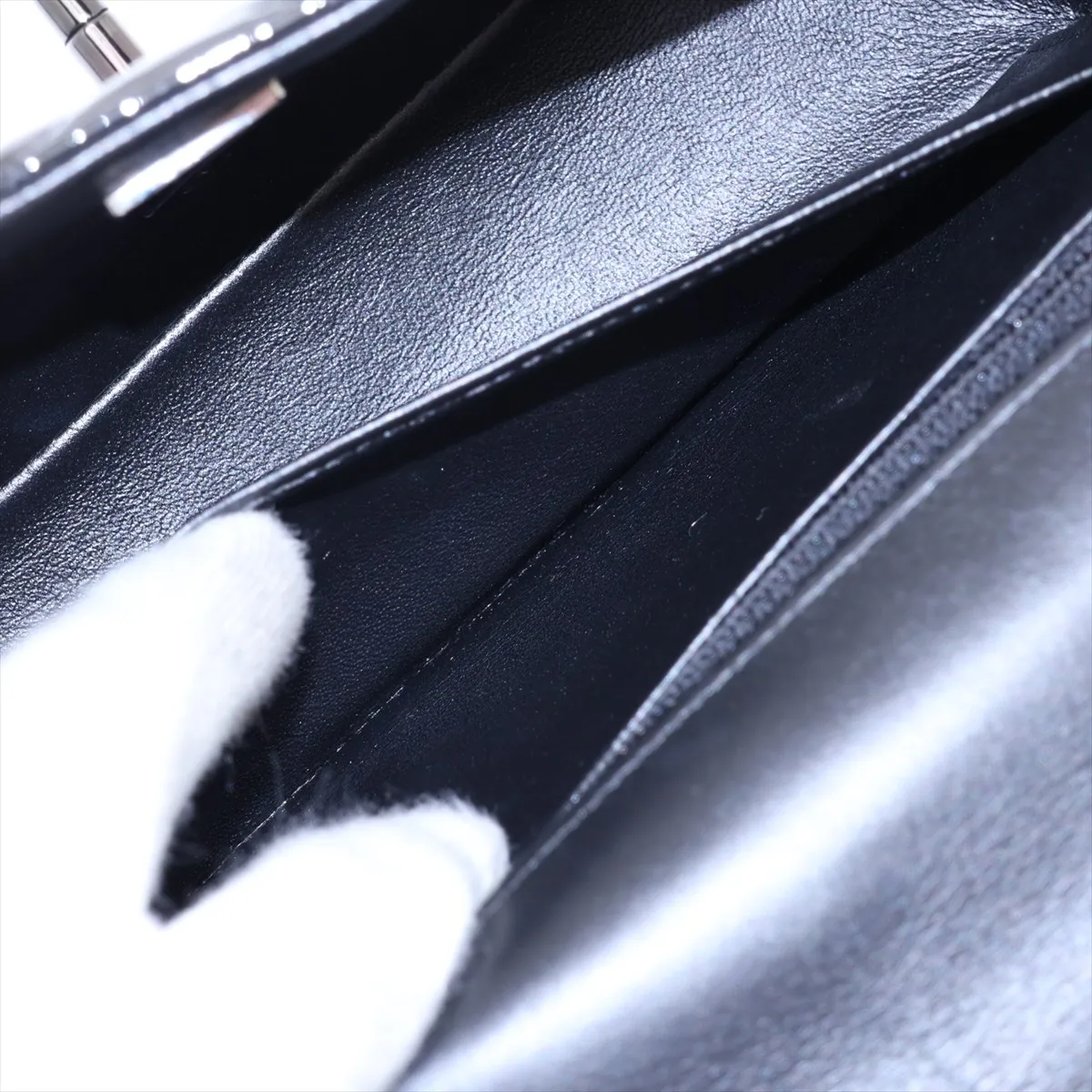 Mini Matelassé 20 Patent Leather Single Flap Single Chain Bag, Black with Black Hardware, U8UG6C37, Random Plate, A69900 — view 7