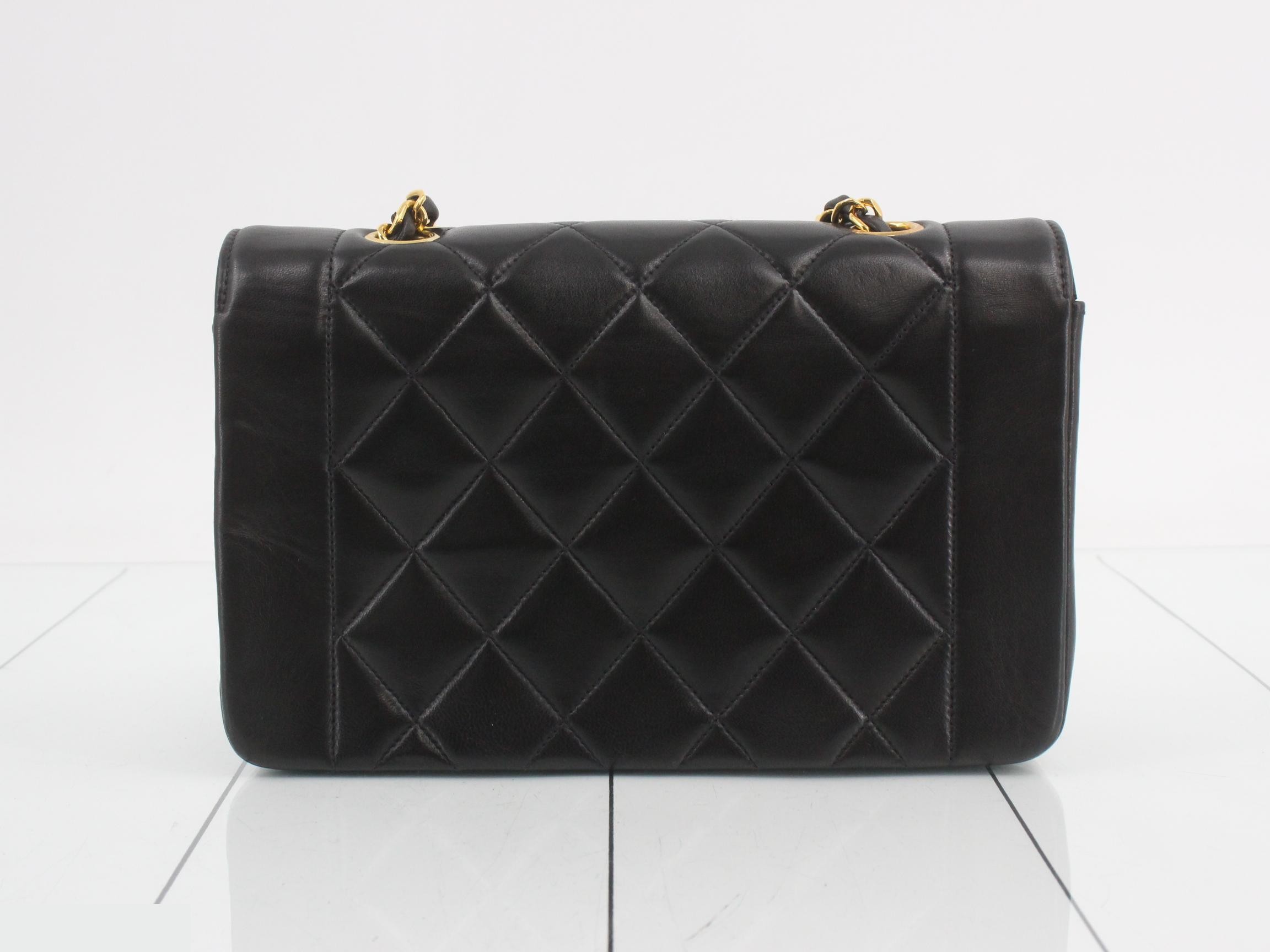 Matelassé Diana 22 Chain Shoulder Bag, Lambskin, Black, Series 2, W22cm — view 2