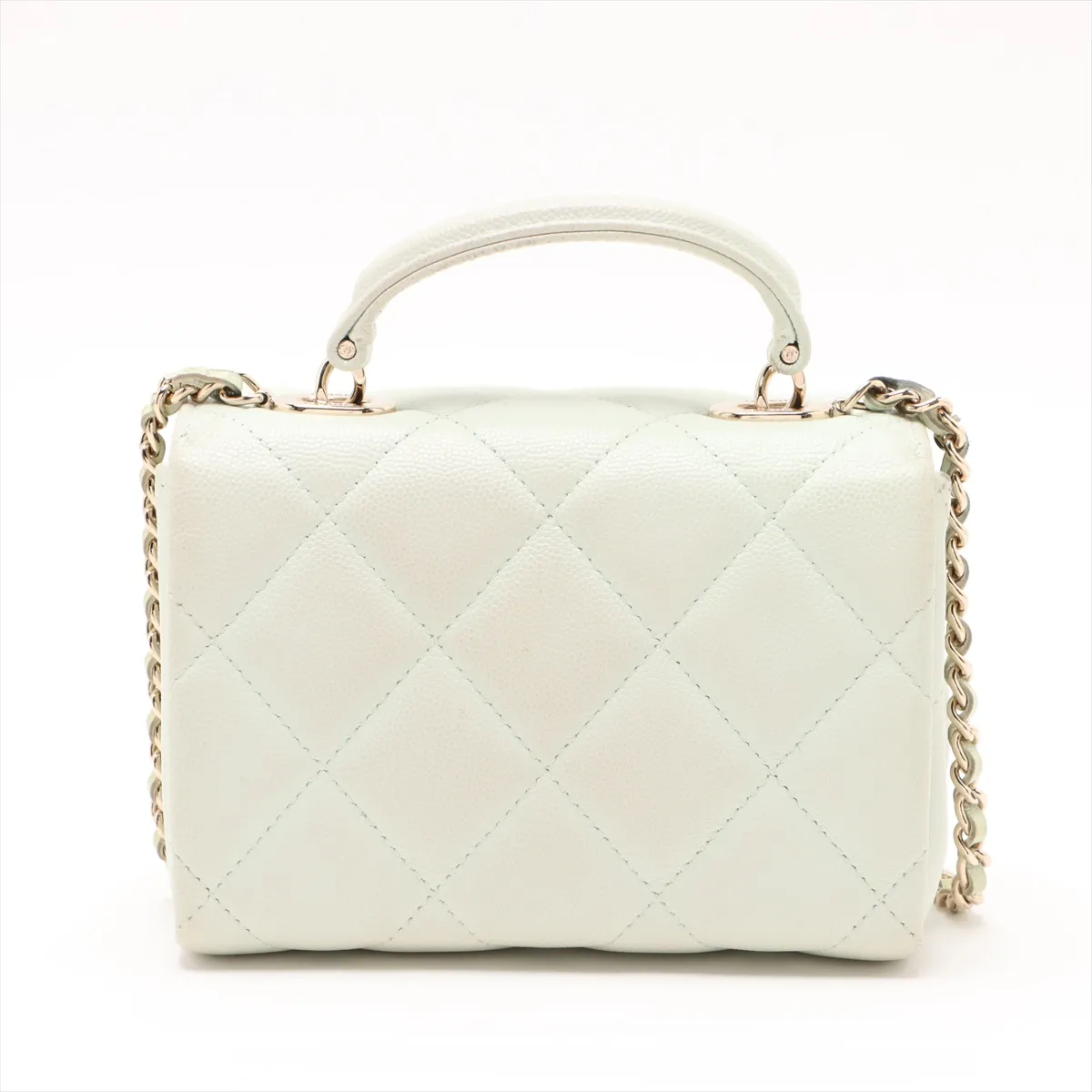 Matelasse Caviar Skin 2WAY Handbag Green Gold Hardware L55XGCP8 Random Serial — view 2