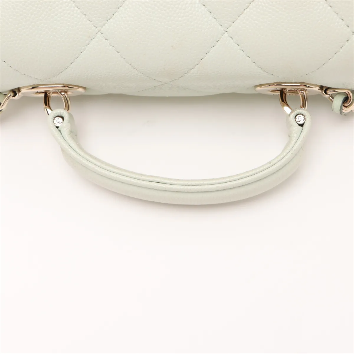 Matelasse Caviar Skin 2WAY Handbag Green Gold Hardware L55XGCP8 Random Serial — view 5