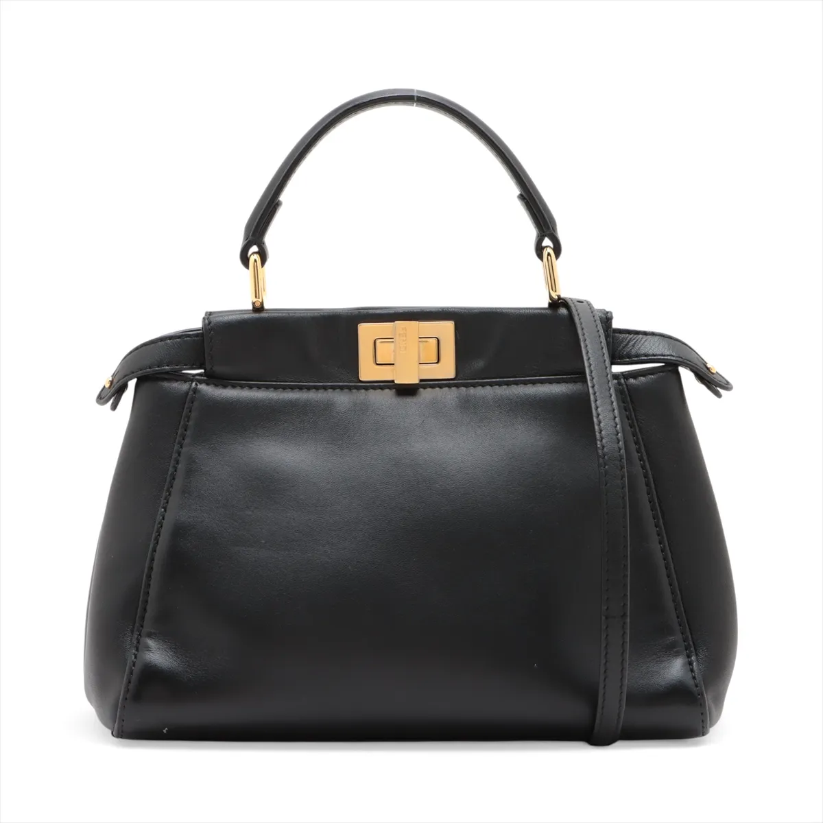 Mini Peekaboo Leather 2-Way Handbag, Black 8BN244