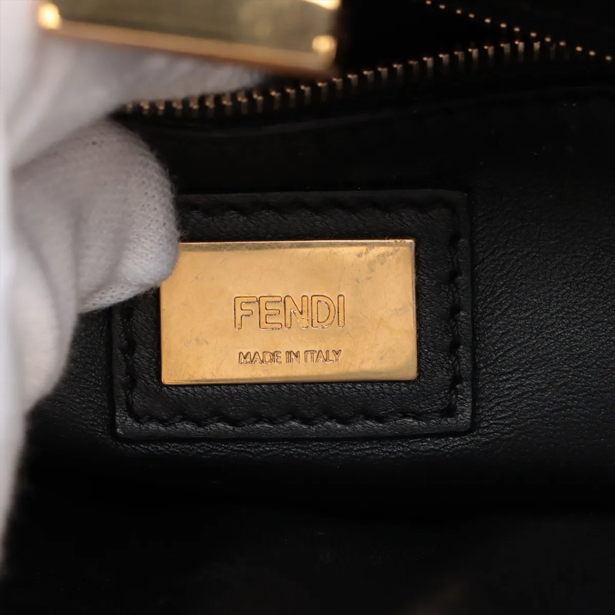 Mini Peekaboo Leather 2-Way Handbag, Black 8BN244 — view 12