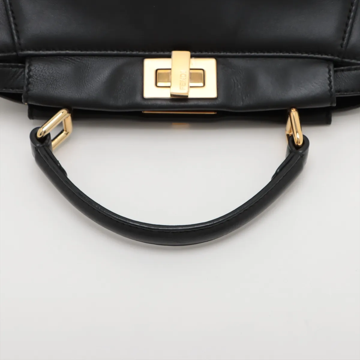 Mini Peekaboo Leather 2-Way Handbag, Black 8BN244 — view 5
