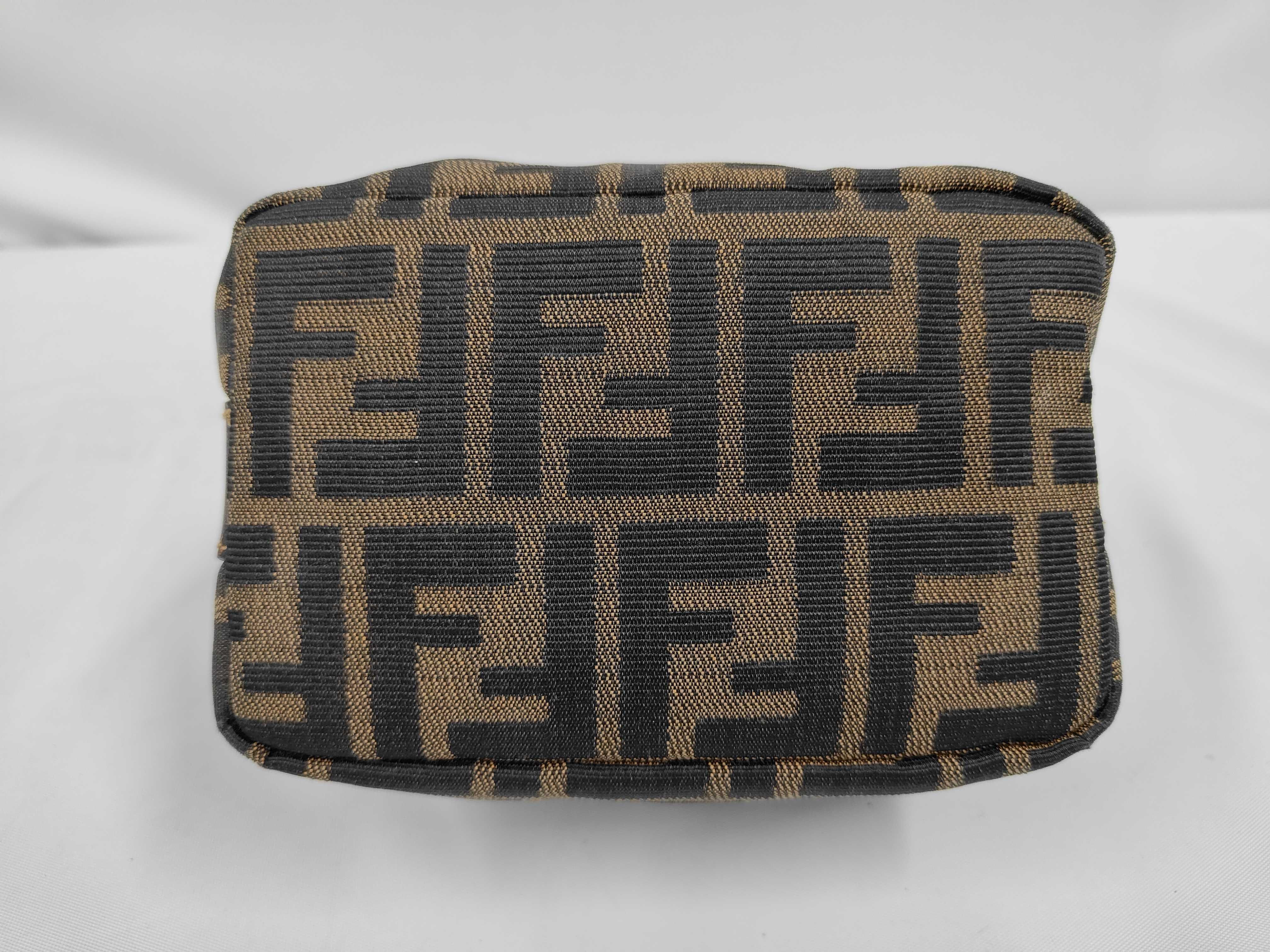 Zucca pattern pouch, canvas, brown handbag — view 3