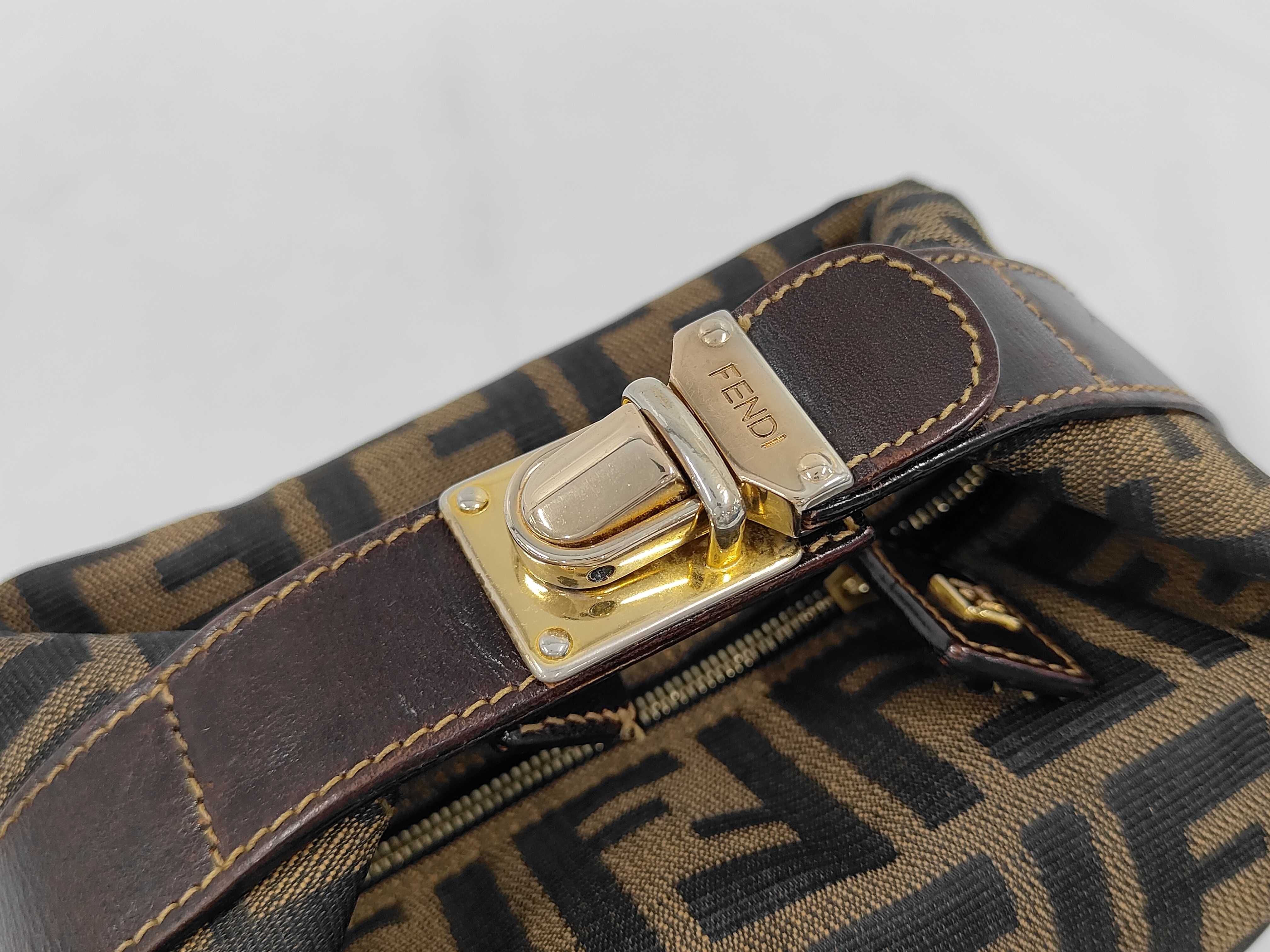Zucca pattern pouch, canvas, brown handbag — view 5