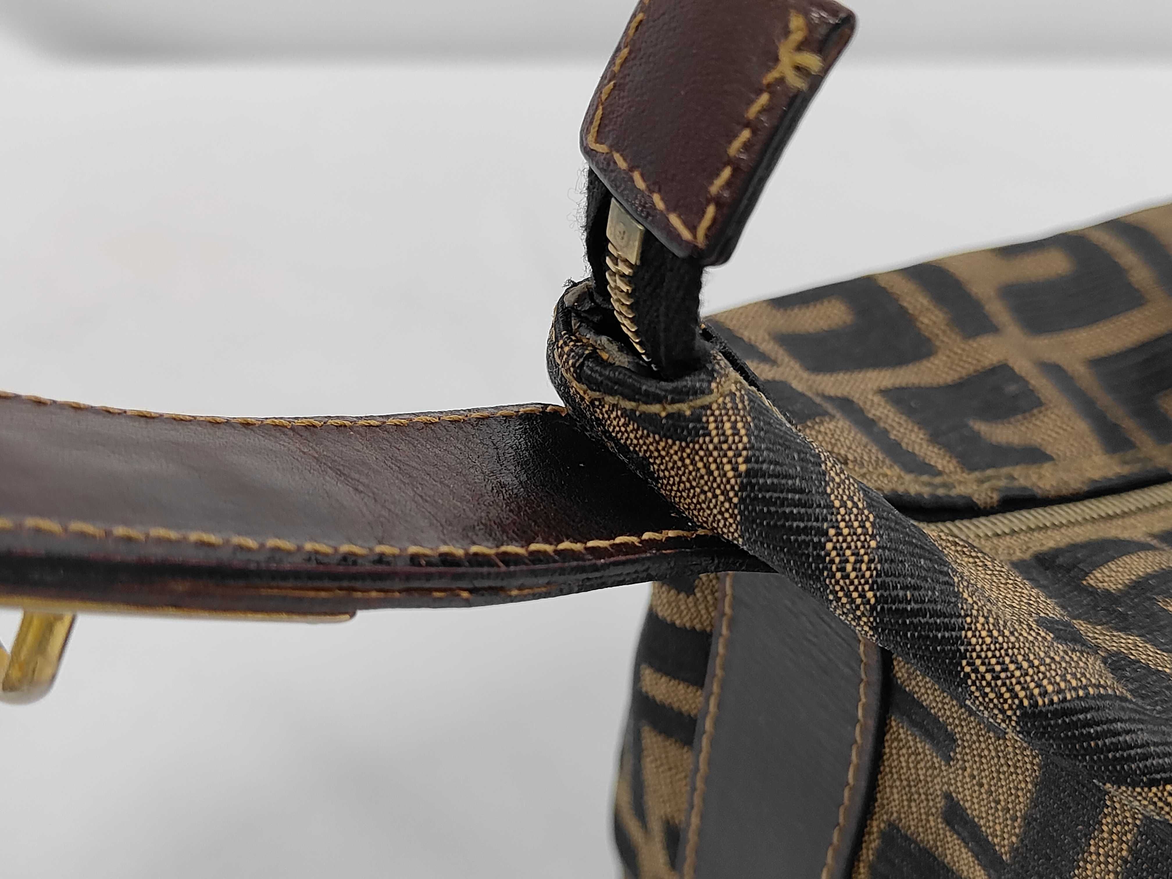 Zucca pattern pouch, canvas, brown handbag — view 6