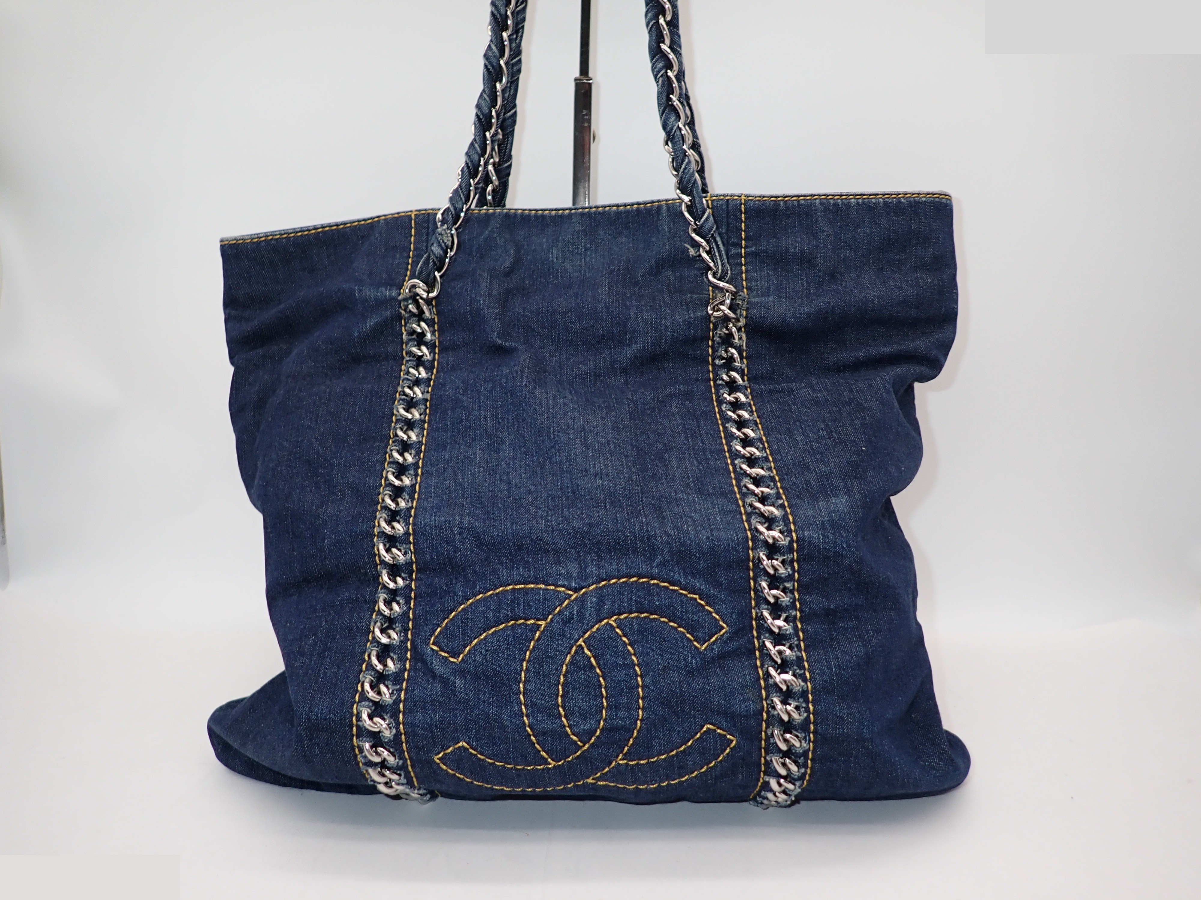 Chain Denim Tote