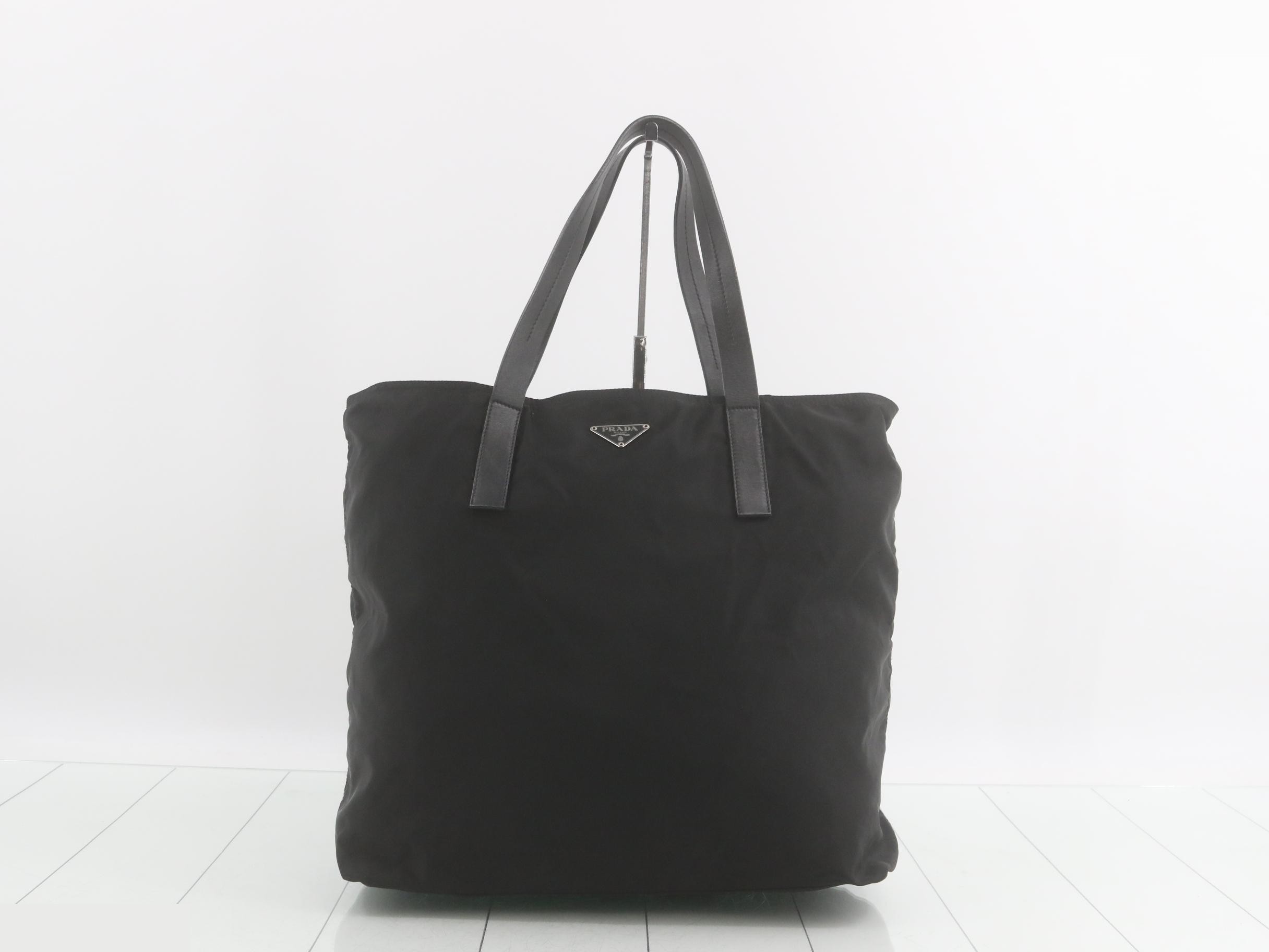 Tote bag, black nylon