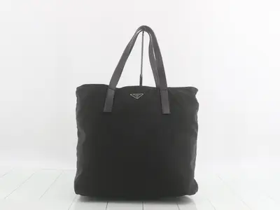 Tote bag, black nylon
