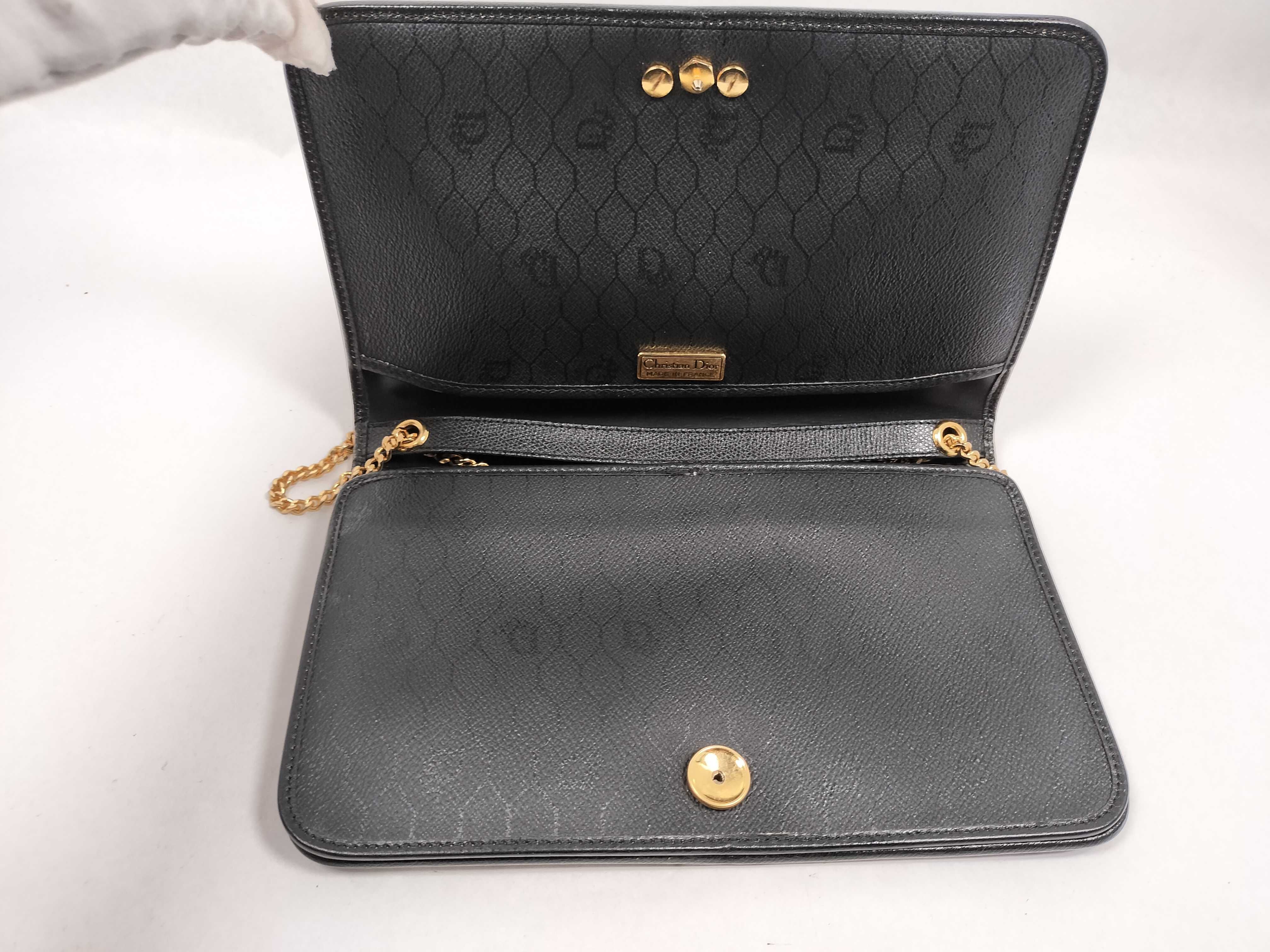Christian Shoulder Bag Honeycomb Pattern Black Shoulder Bag — view 8