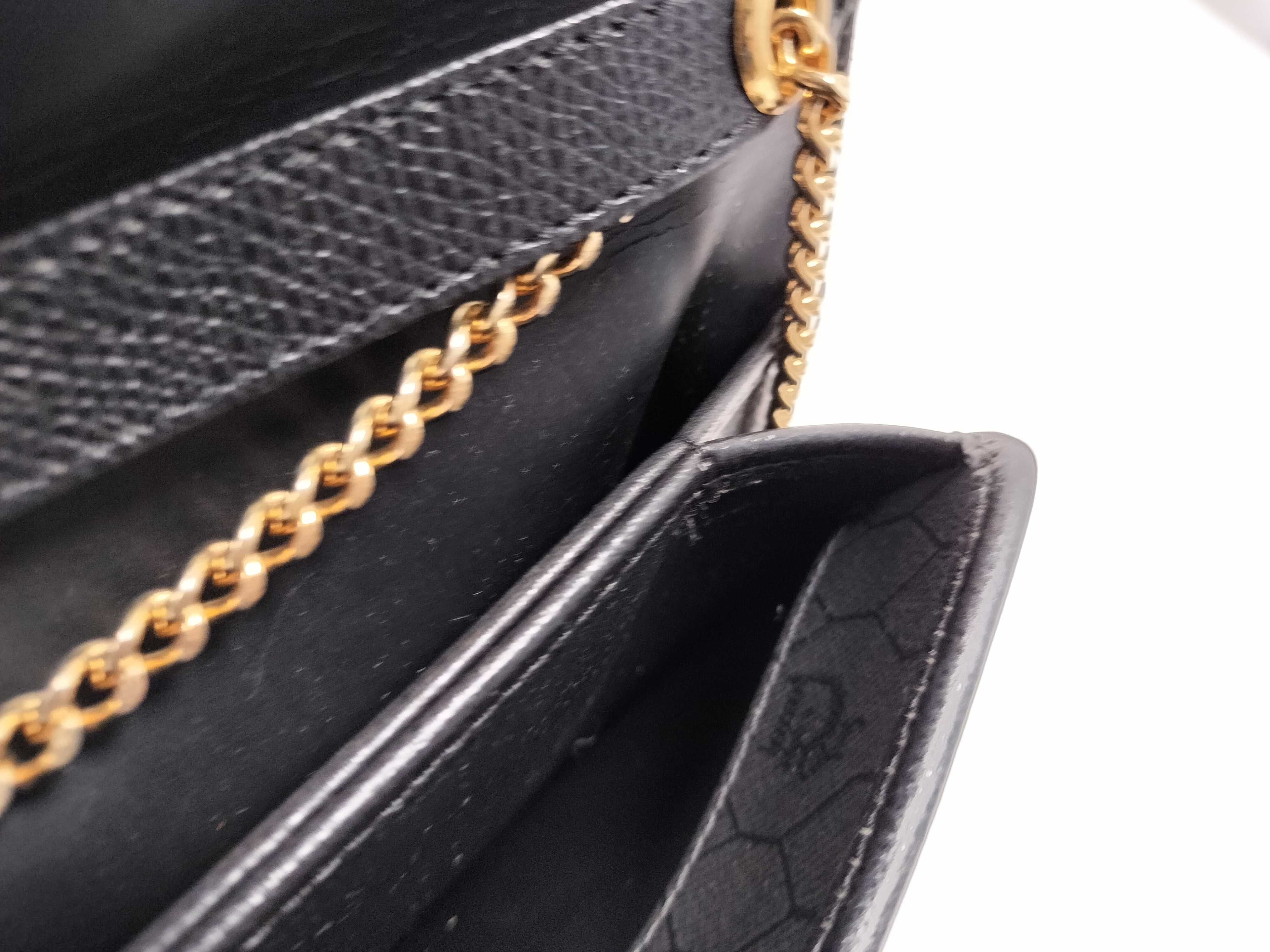 Christian Shoulder Bag Honeycomb Pattern Black Shoulder Bag — view 9