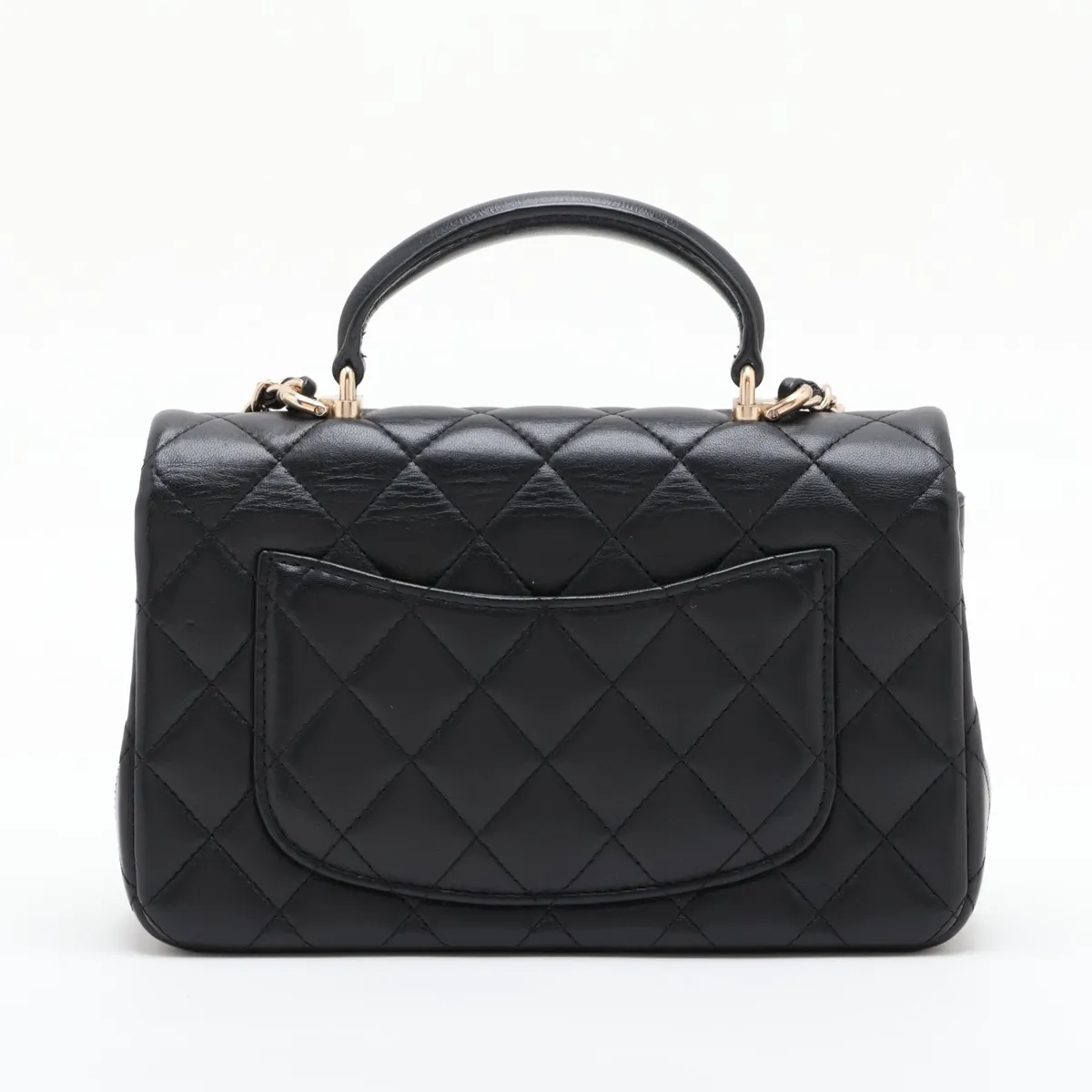 [Individually packaged] Chanel Matelassé Lambskin 2-Way Handbag, Top Handle, Black, Gold Hardware, E4K78551, Random Plate — view 2