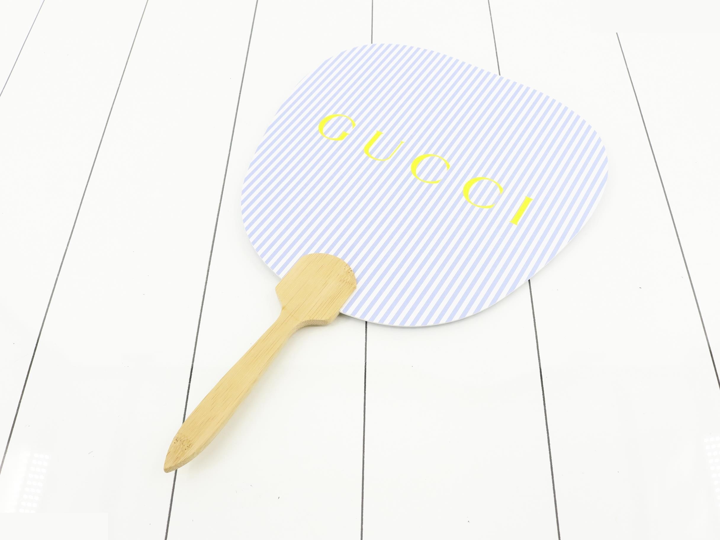 Bamboo Novelty Fan (Blue & White) — view 2